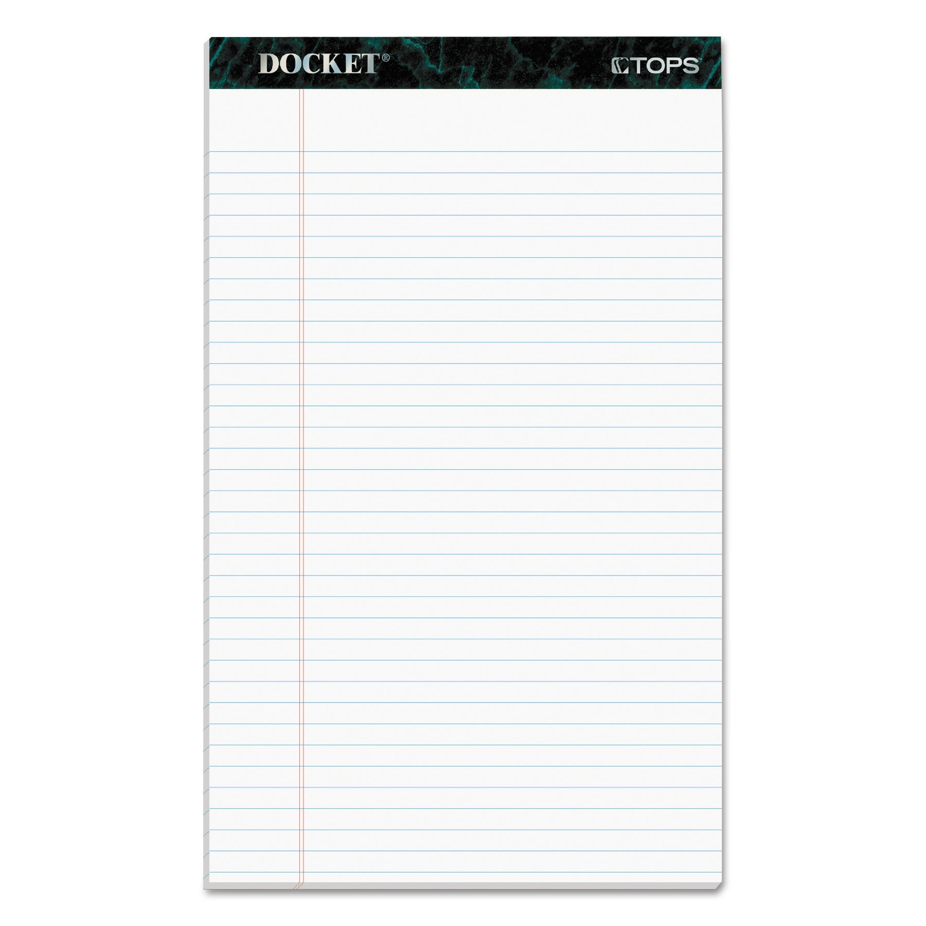Docket Ruled Perforated Pads, Wide/Legal Rule, 50 White 8.5 x 14 Sheets, 12/Pack -