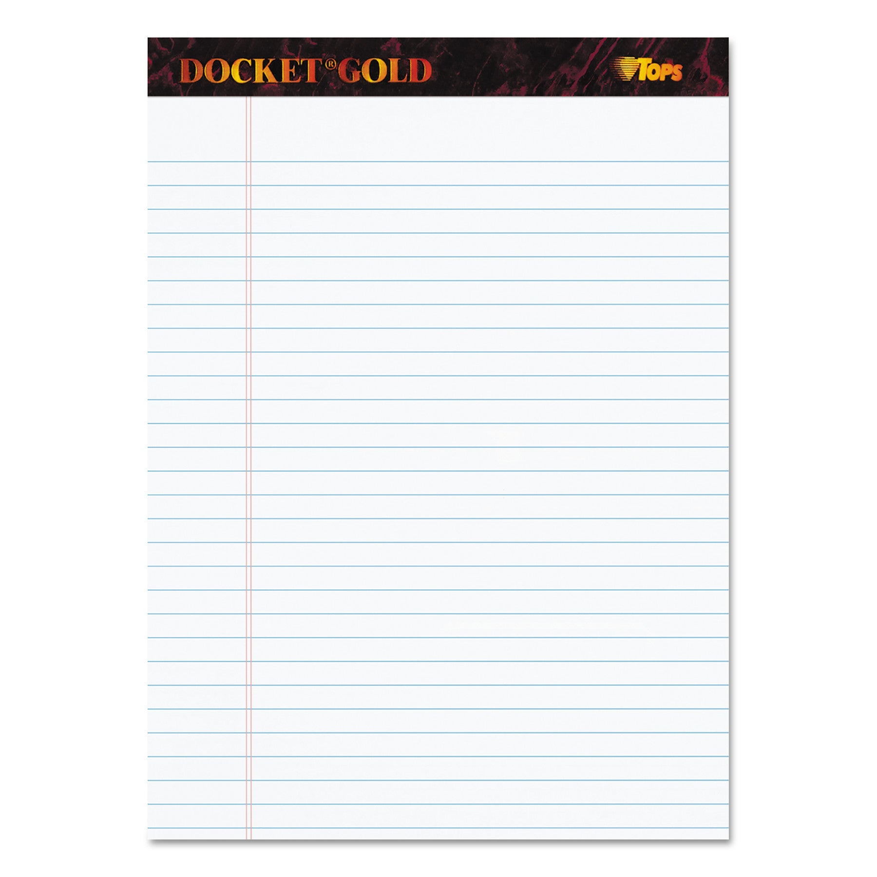 Docket Gold Ruled Perforated Pads, Wide/Legal Rule, 50 White 8.5 x 11.75 Sheets, 12/Pack -