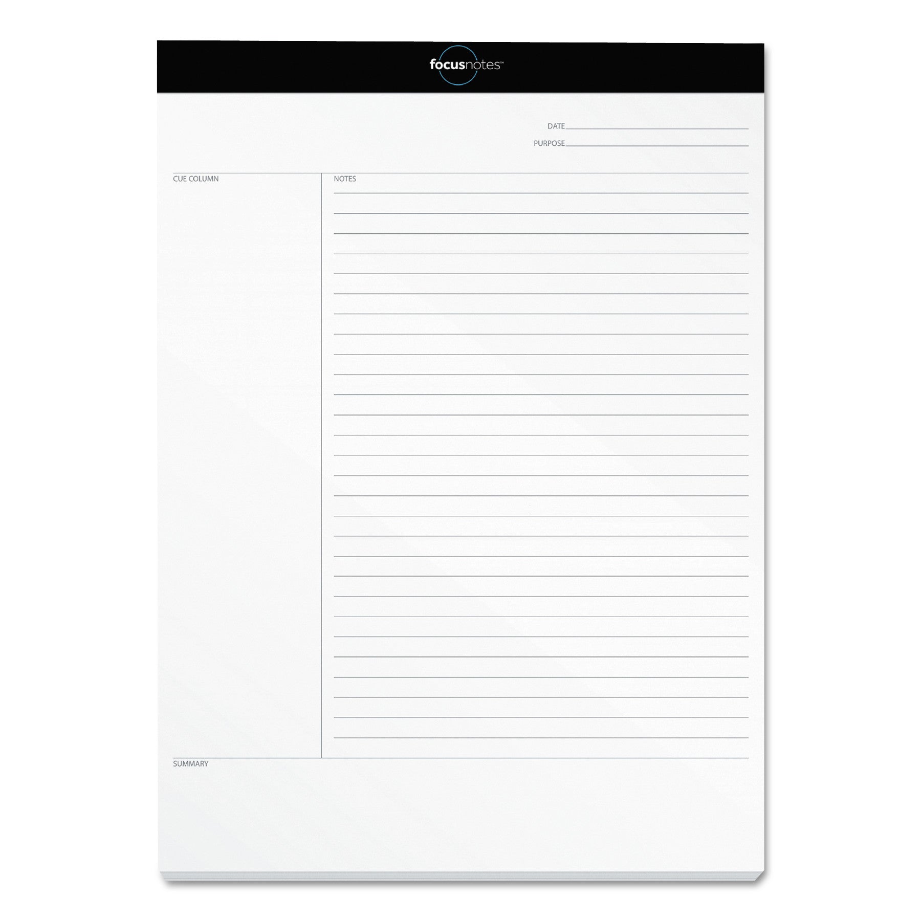 FocusNotes Legal Pad, Meeting-Minutes/Notes Format, 50 White 8.5 x 11.75 Sheets -