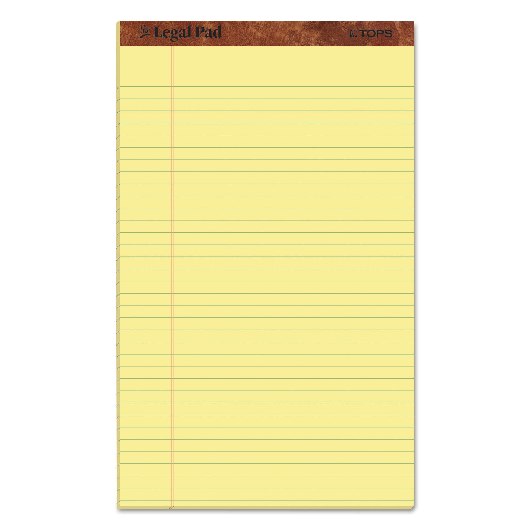 The Legal Pad" Plus Ruled Perforated Pads with 40 pt. Back, Wide/Legal Rule, 50 Canary-Yellow 8.5 x 14 Sheets, Dozen -