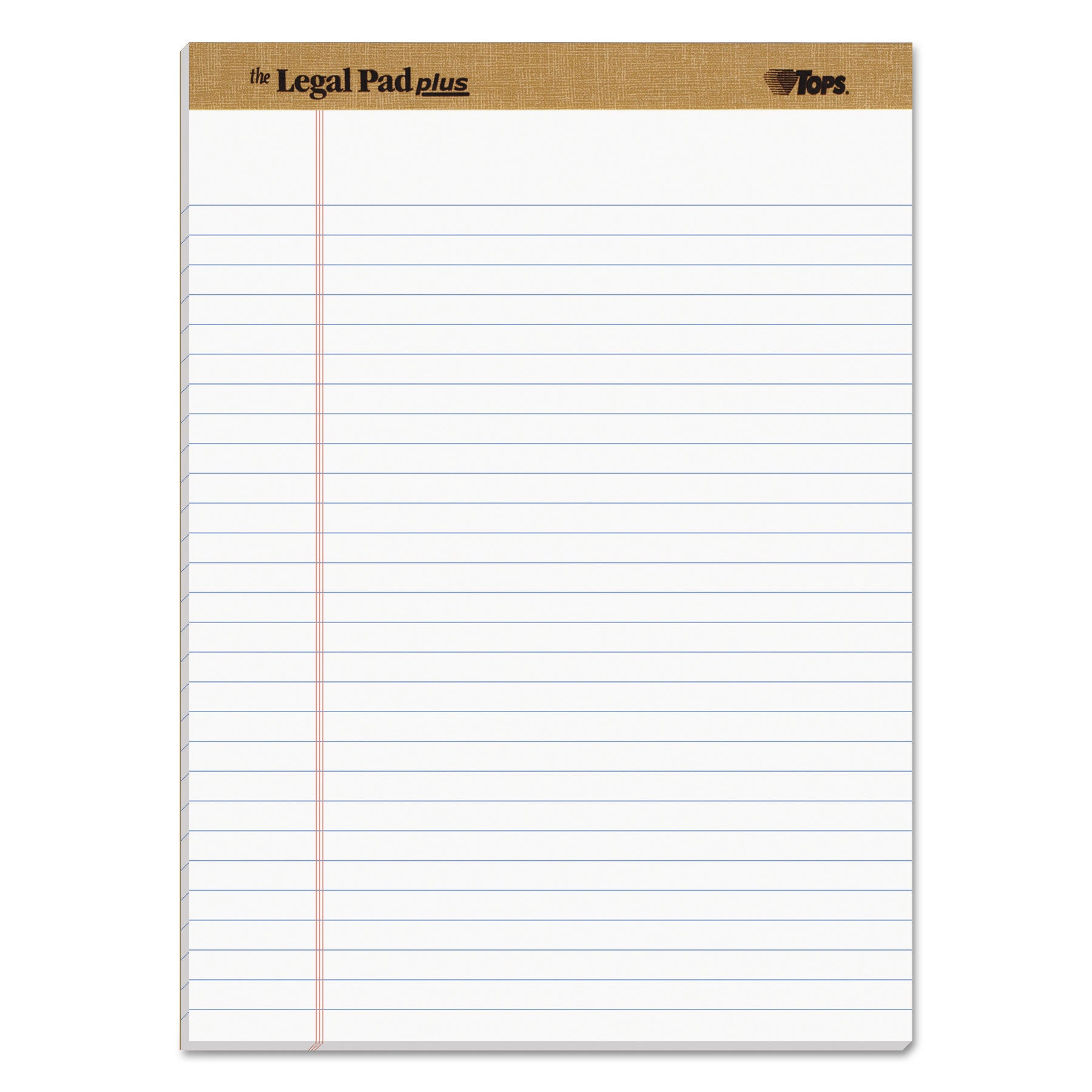 The Legal Pad" Plus Ruled Perforated Pads with 40 pt. Back, Wide/Legal Rule, 50 White 8.5 x 11.75 Sheets, Dozen -