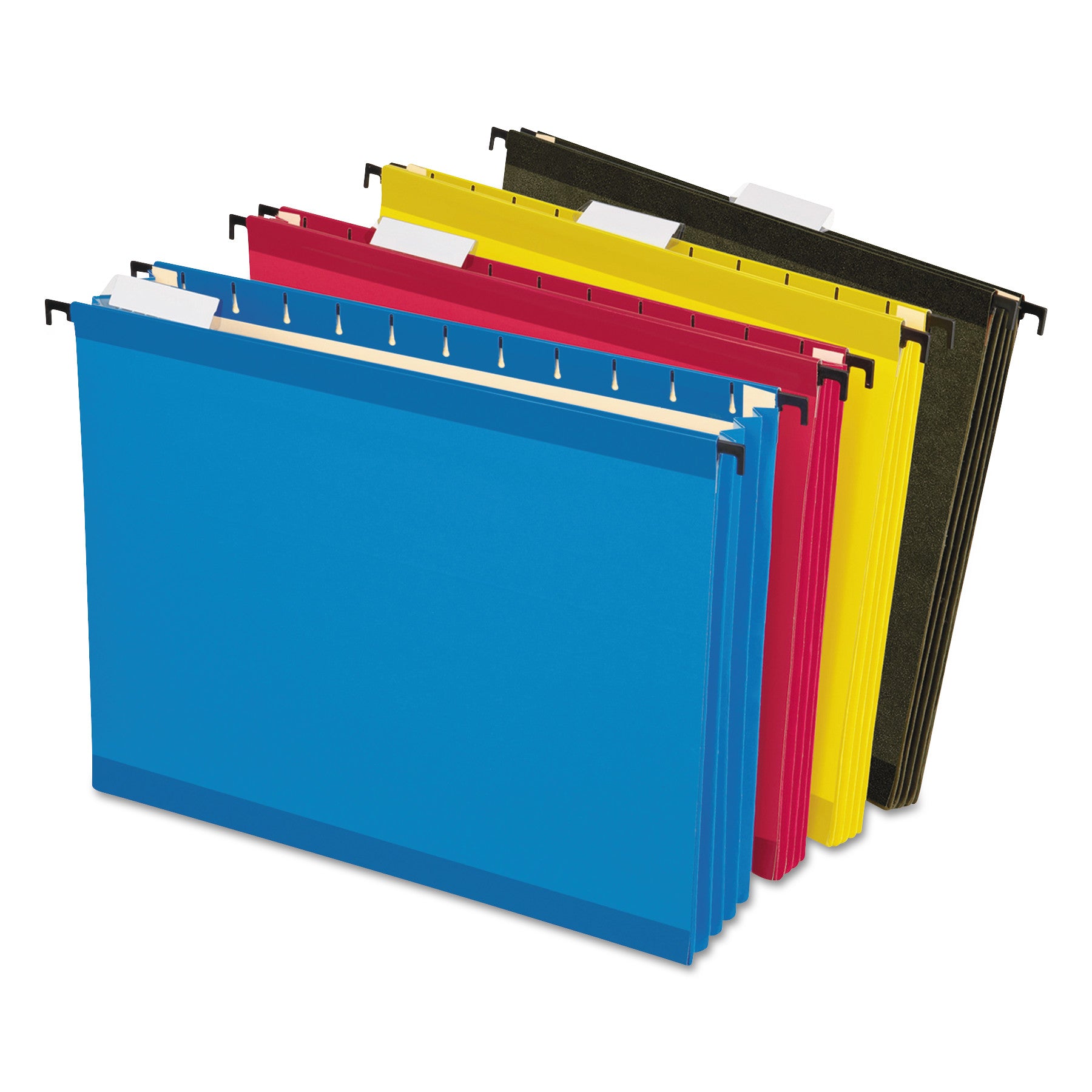 SureHook Hanging Pocket File, Letter Size, 1/5-Cut Tabs, Assorted Colors, 4/Pack -