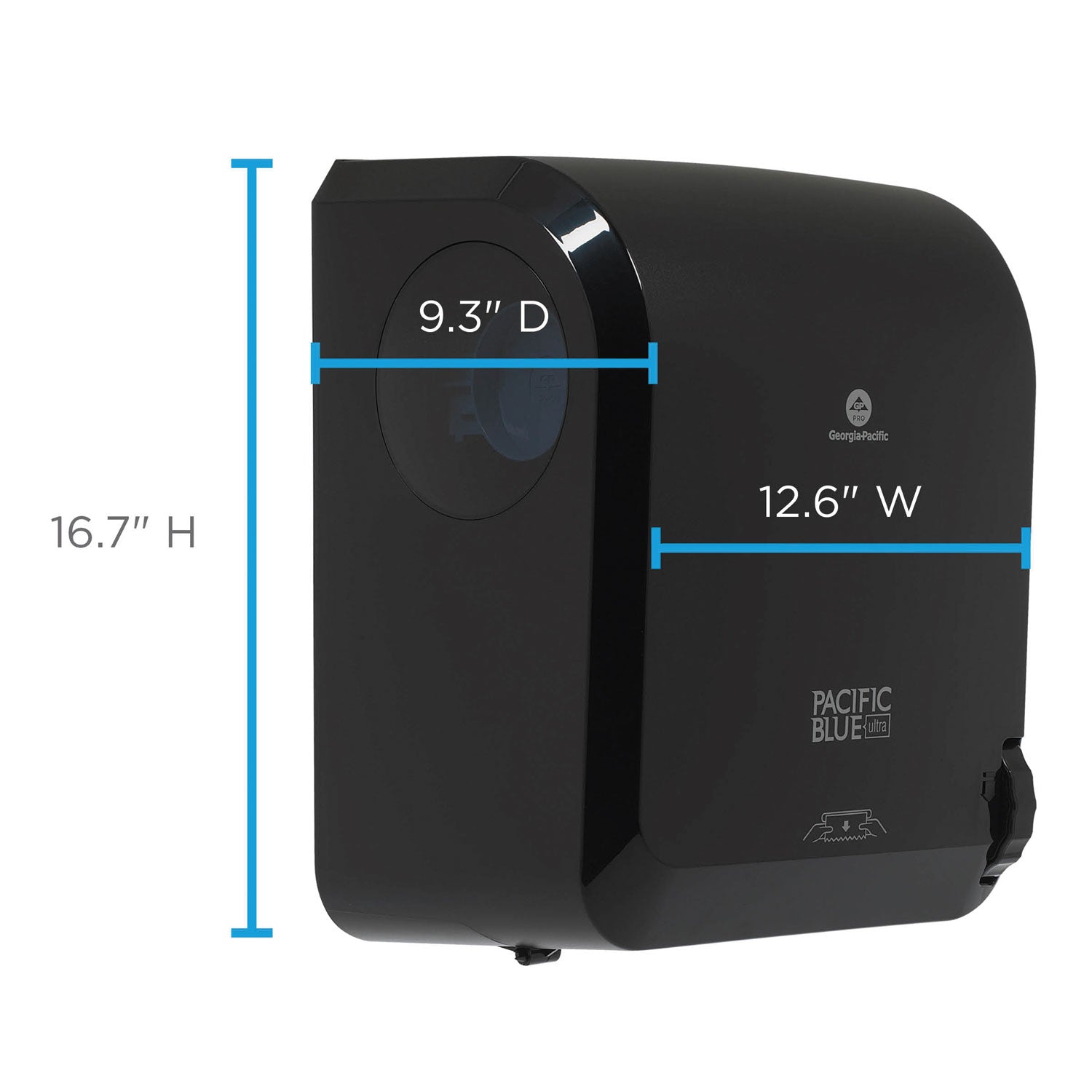 pacific-blue-ultra-paper-towel-dispenser-mechanical-129-x-9-x-168-black_gpc59589 - 2