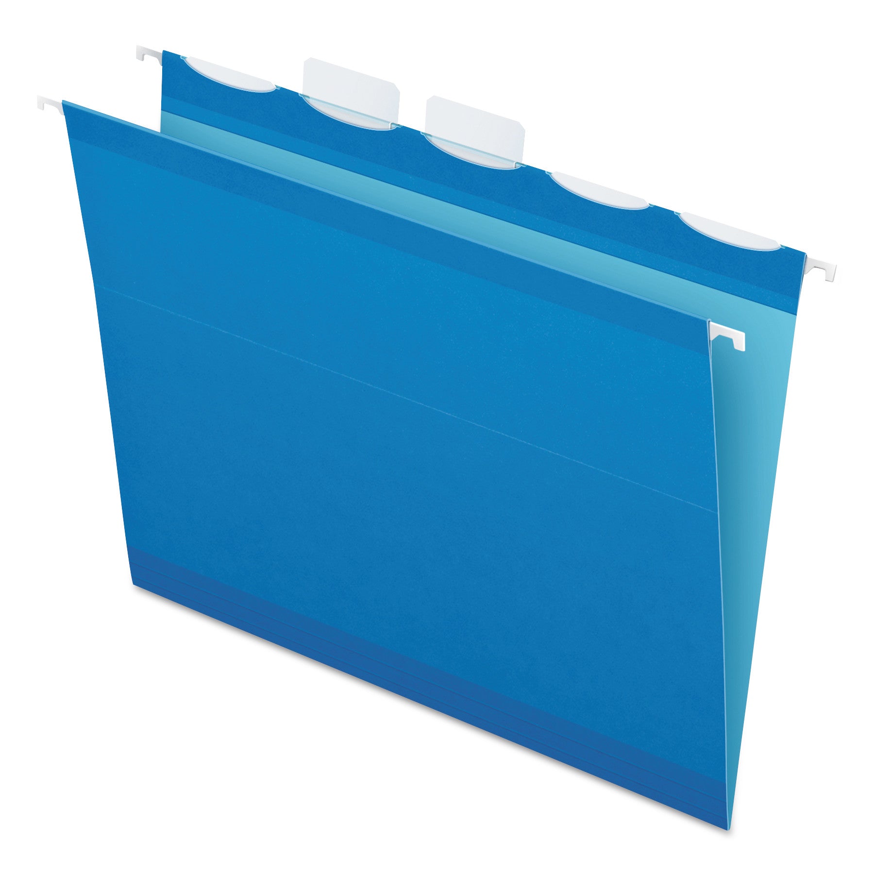 Ready-Tab Colored Reinforced Hanging Folders, Letter Size, 1/5-Cut Tabs, Blue, 25/Box -