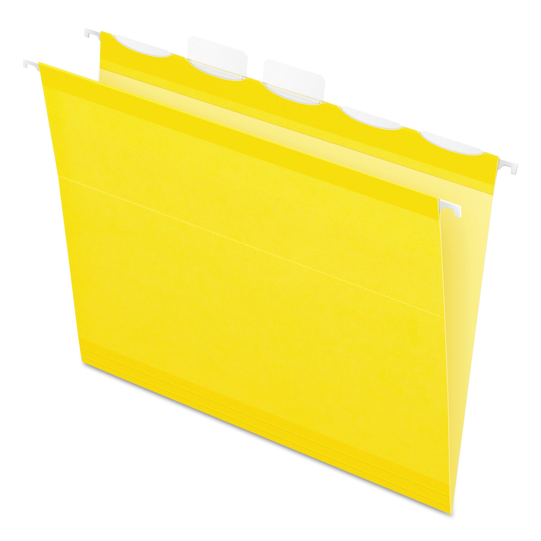 Ready-Tab Colored Reinforced Hanging Folders, Letter Size, 1/5-Cut Tabs, Yellow, 25/Box -