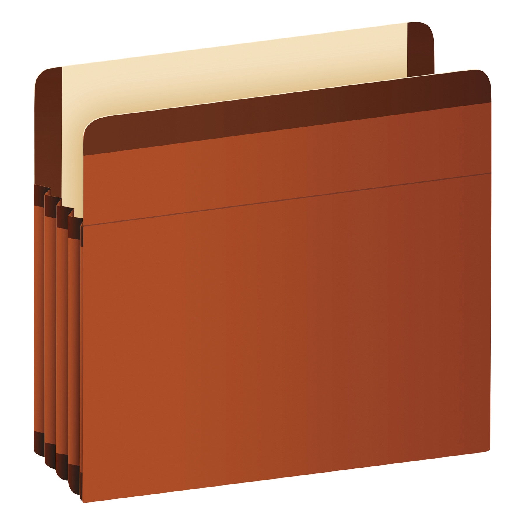 Premium Reinforced Expanding File Pockets, 3.5" Expansion, Letter Size, Red Fiber, 10/Box -