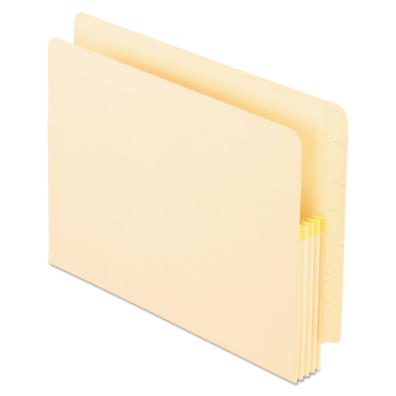 Manila Drop Front Shelf File Pockets with Tyvek Gusset Top, 1.75" Expansion, Letter Size, Manila, 25/Box -