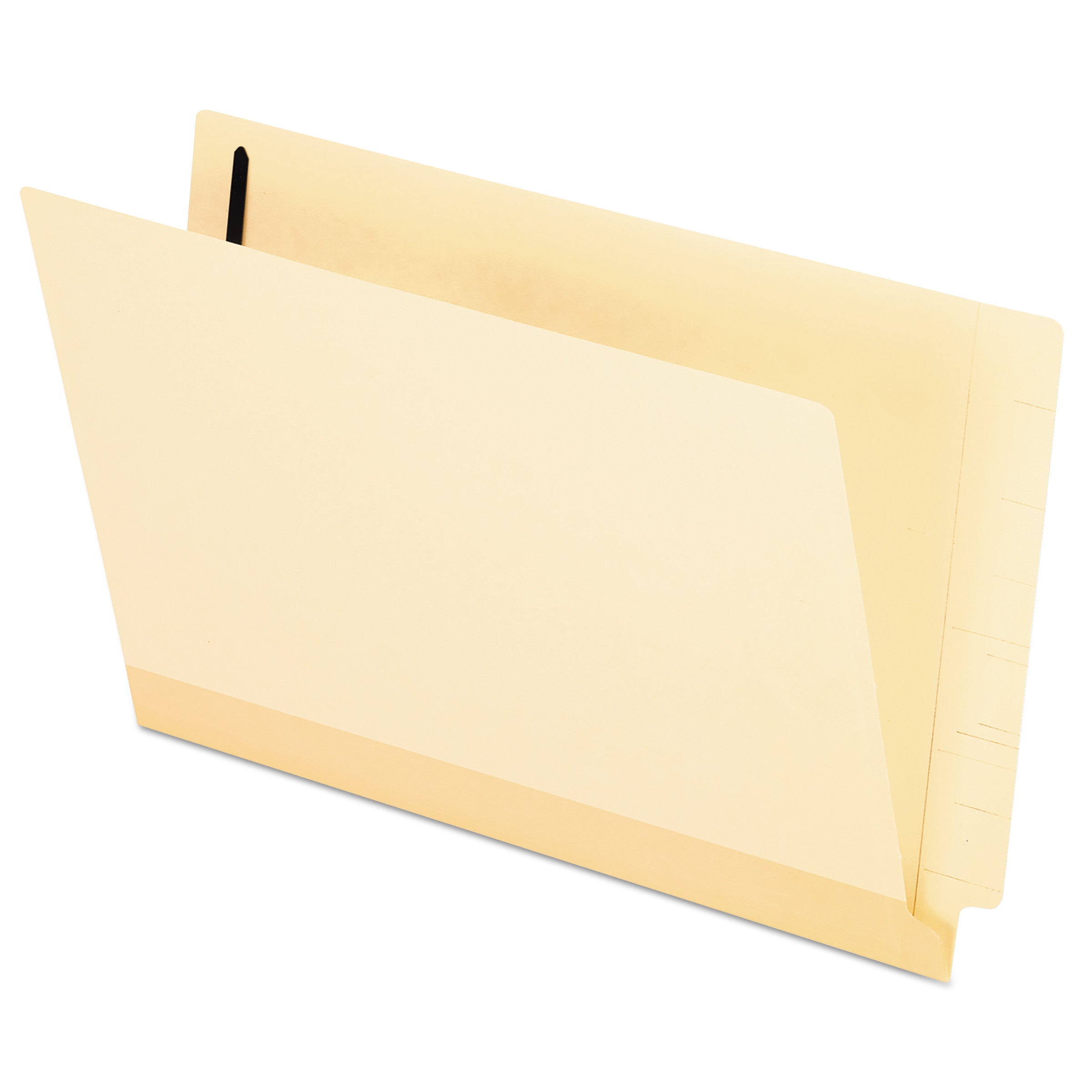 Manila Laminated End Tab Fastener Folders, 11-pt Manila, 0.75" Expansion, 1 Fastener, Legal Size, Manila Exterior, 50/Box -