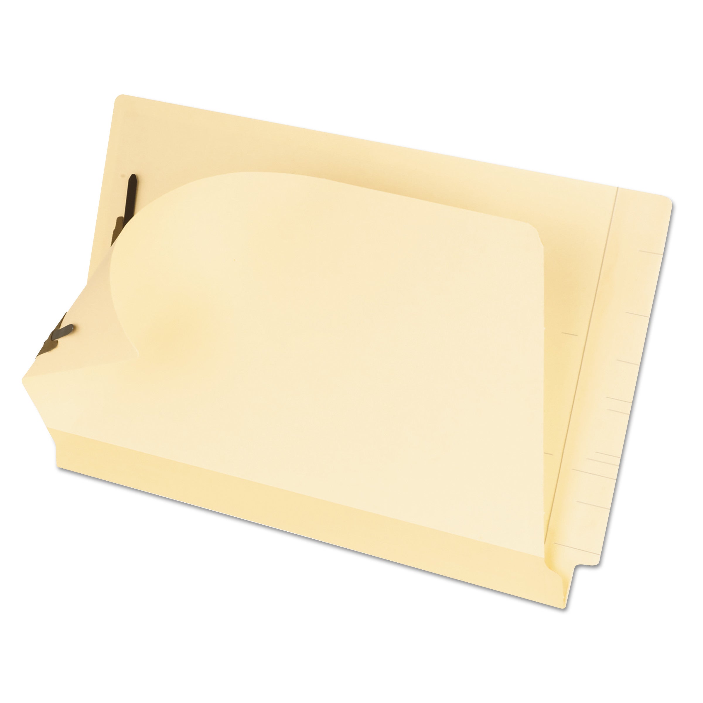 Manila Laminated End Tab Fastener Folders, 11-pt Manila, 0.75" Expansion, 2 Fasteners, Legal Size, Manila Exterior, 50/Box -