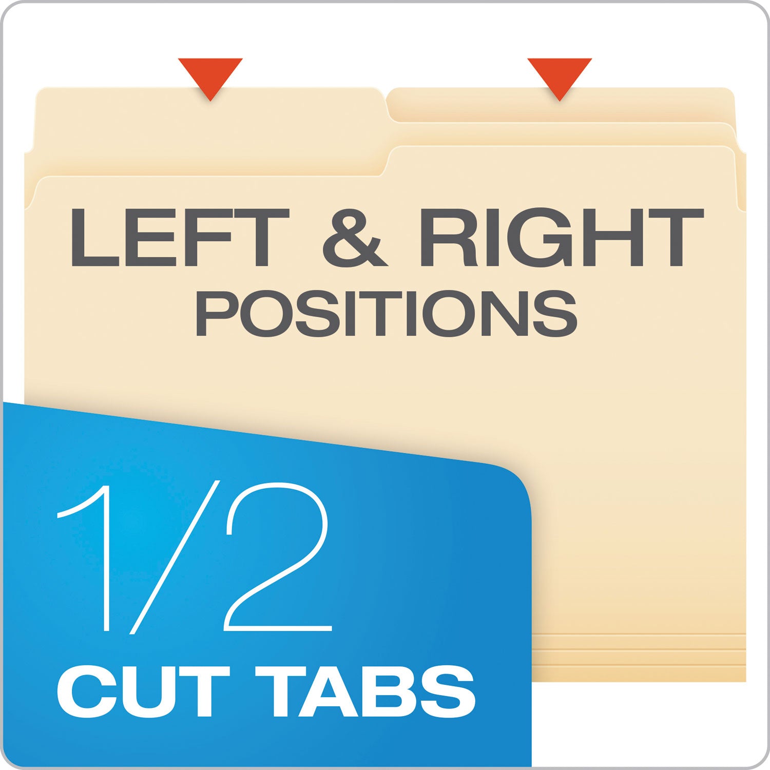 Manila File Folders, 1/2-Cut Tabs: Assorted, Letter Size, 0.75" Expansion, Manila, 100/Box -