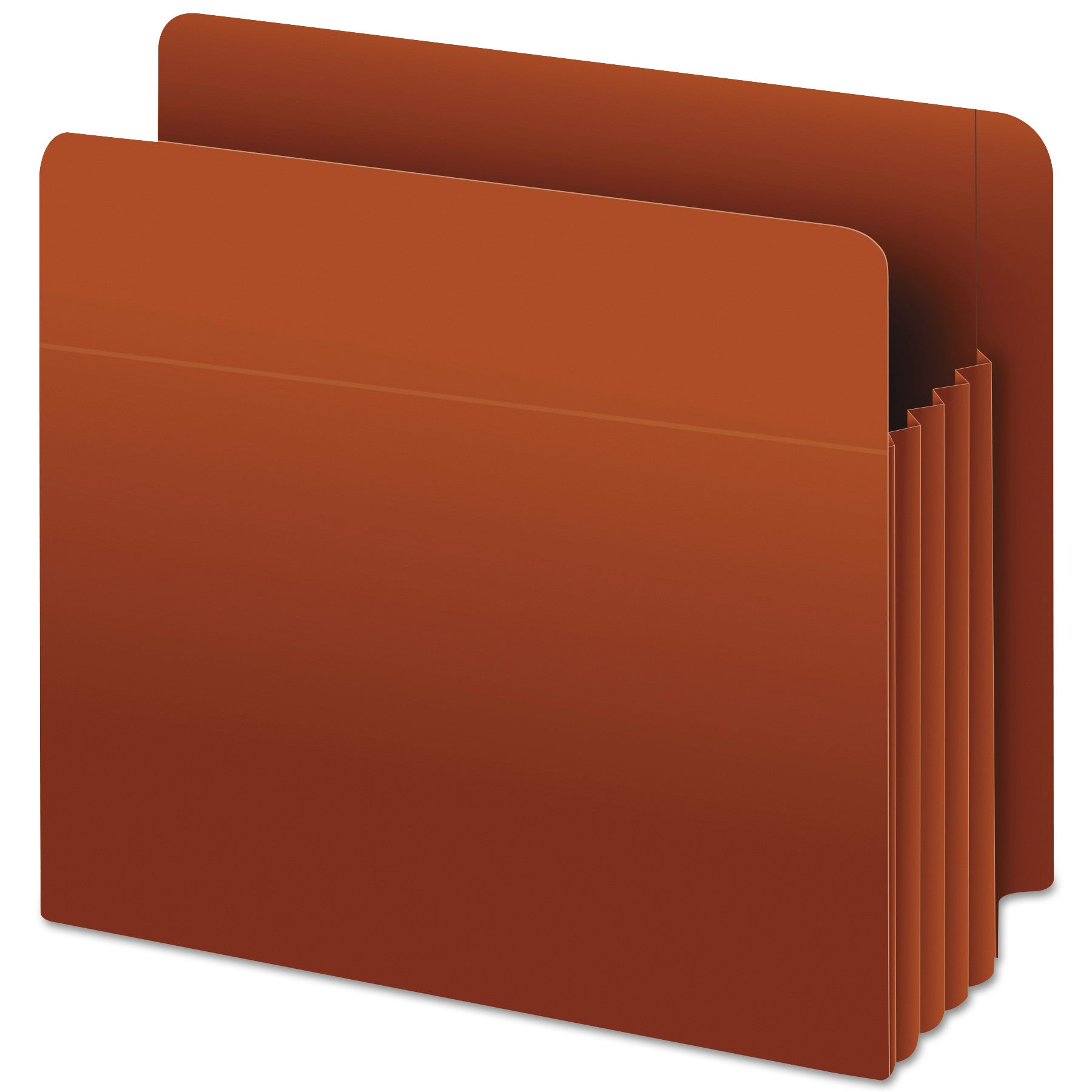 Heavy-Duty End Tab File Pockets, 3.5" Expansion, Letter Size, Red Fiber, 10/Box -