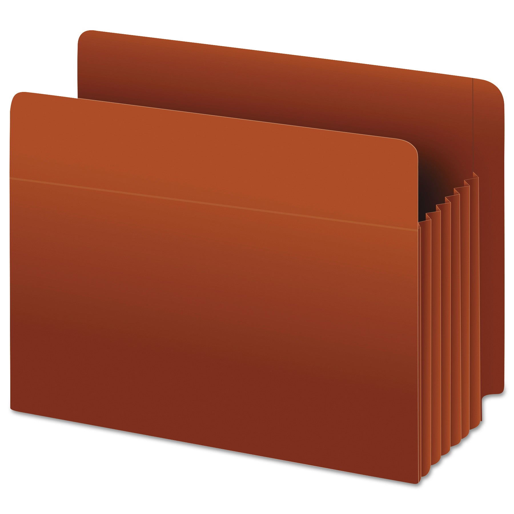 Heavy-Duty End Tab File Pockets, 3.5" Expansion, Legal Size, Red Fiber, 10/Box -