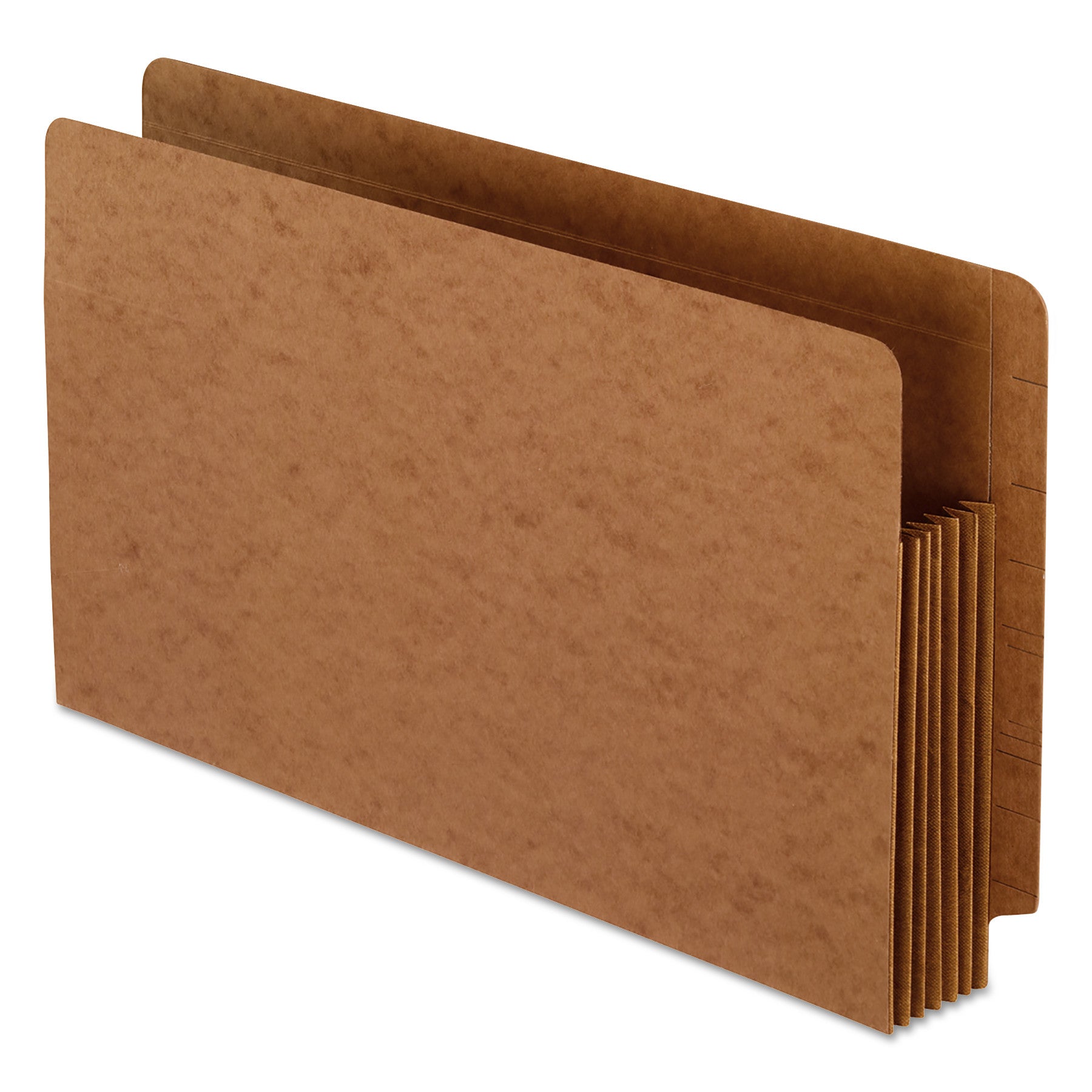 Heavy-Duty End Tab File Pockets, 5.25" Expansion, Legal Size, Red Fiber, 10/Box -