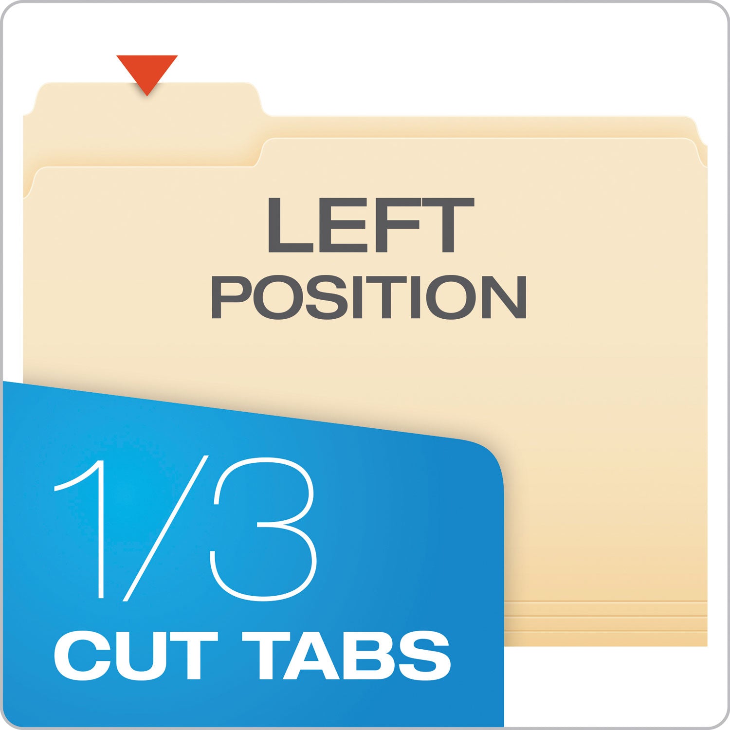 Manila File Folders, 1/3-Cut Tabs: Left Position, Letter Size, 0.75" Expansion, Manila, 100/Box -