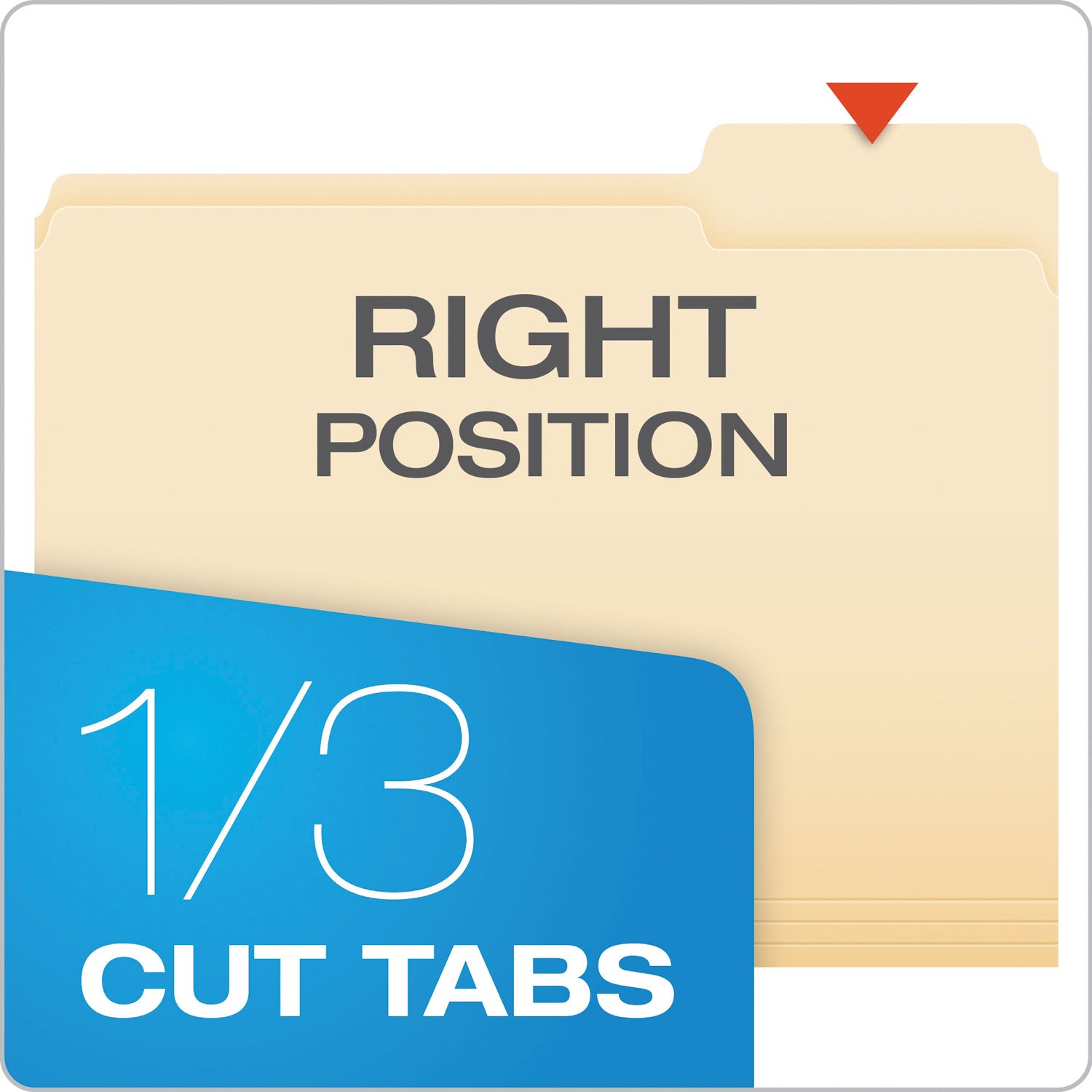 Manila File Folders, 1/3-Cut Tabs: Right Position, Letter Size, 0.75" Expansion, Manila, 100/Box -