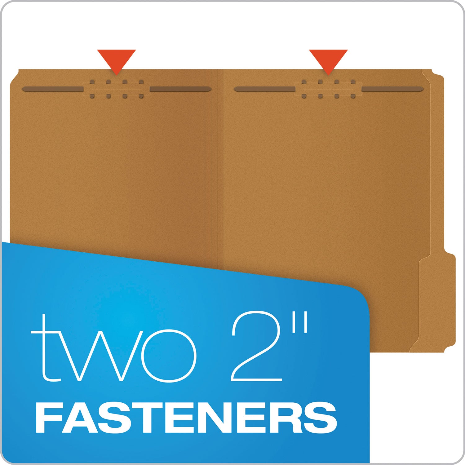 Kraft Fastener Folders, 1/3-Cut Tabs, 2 Fasteners, Letter Size, Kraft Exterior, 50/Box -