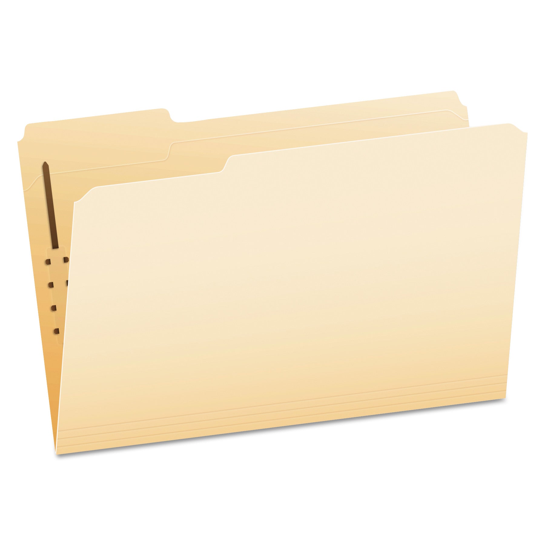 Manila Fastener Folders, 1/3-Cut Tabs, 1 Fastener, Legal Size, Manila Exterior, 50/Box -