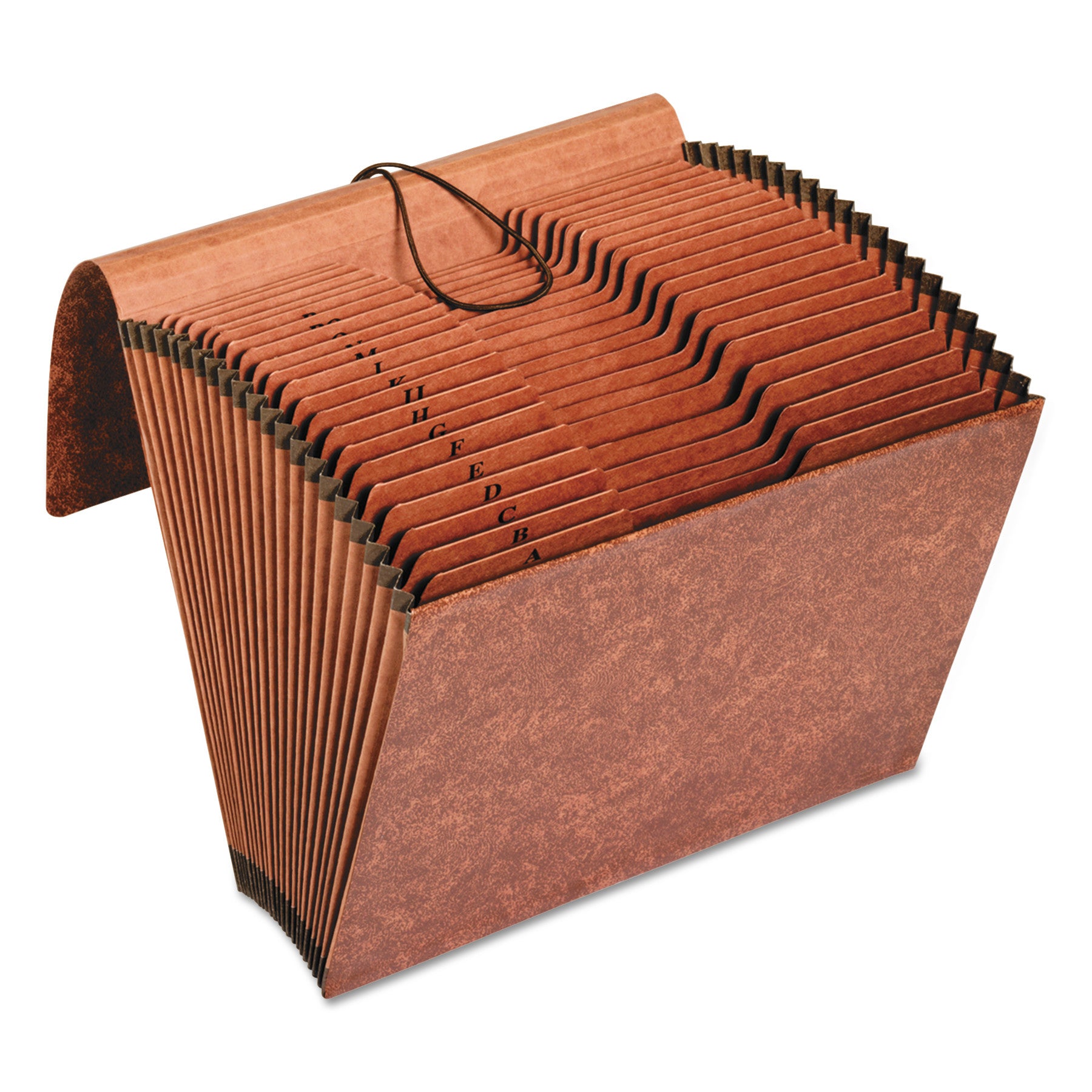Heavy-Duty Expanding File with Reinforced Flap, 21 Sections, Elastic Cord Closure, 1/3-Cut Tabs, Letter Size, Redrope -