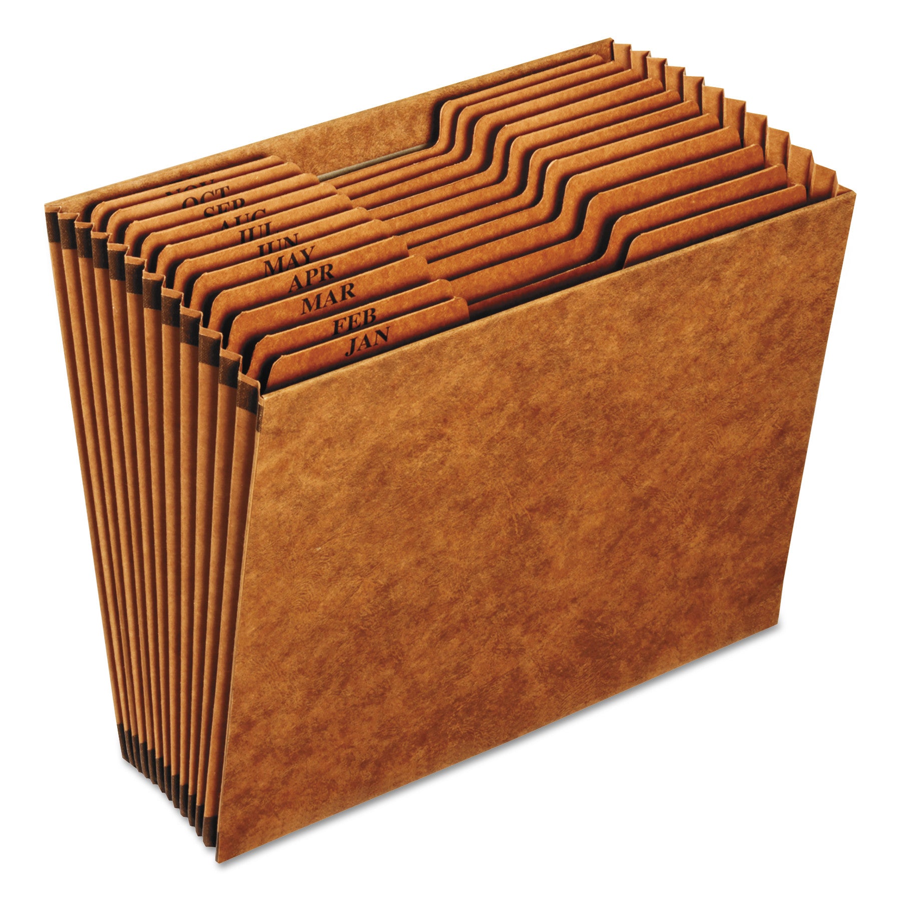 Heavy-Duty Open-Top Expanding Stadium File, 12 Sections, 1/3-Cut Tabs, Letter Size, Redrope -