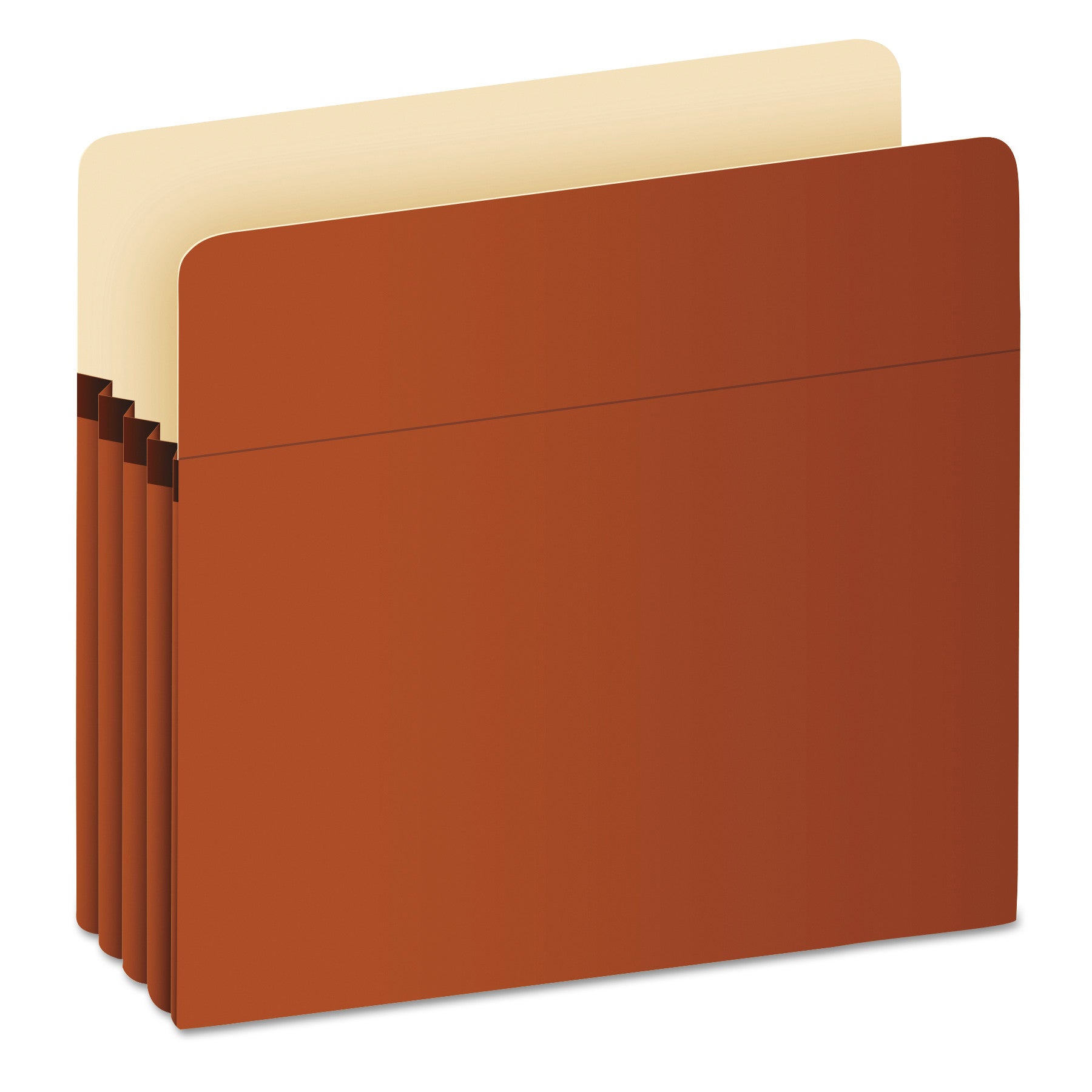 Pocket File, 3.5" Expansion, Letter Size, Red Fiber -