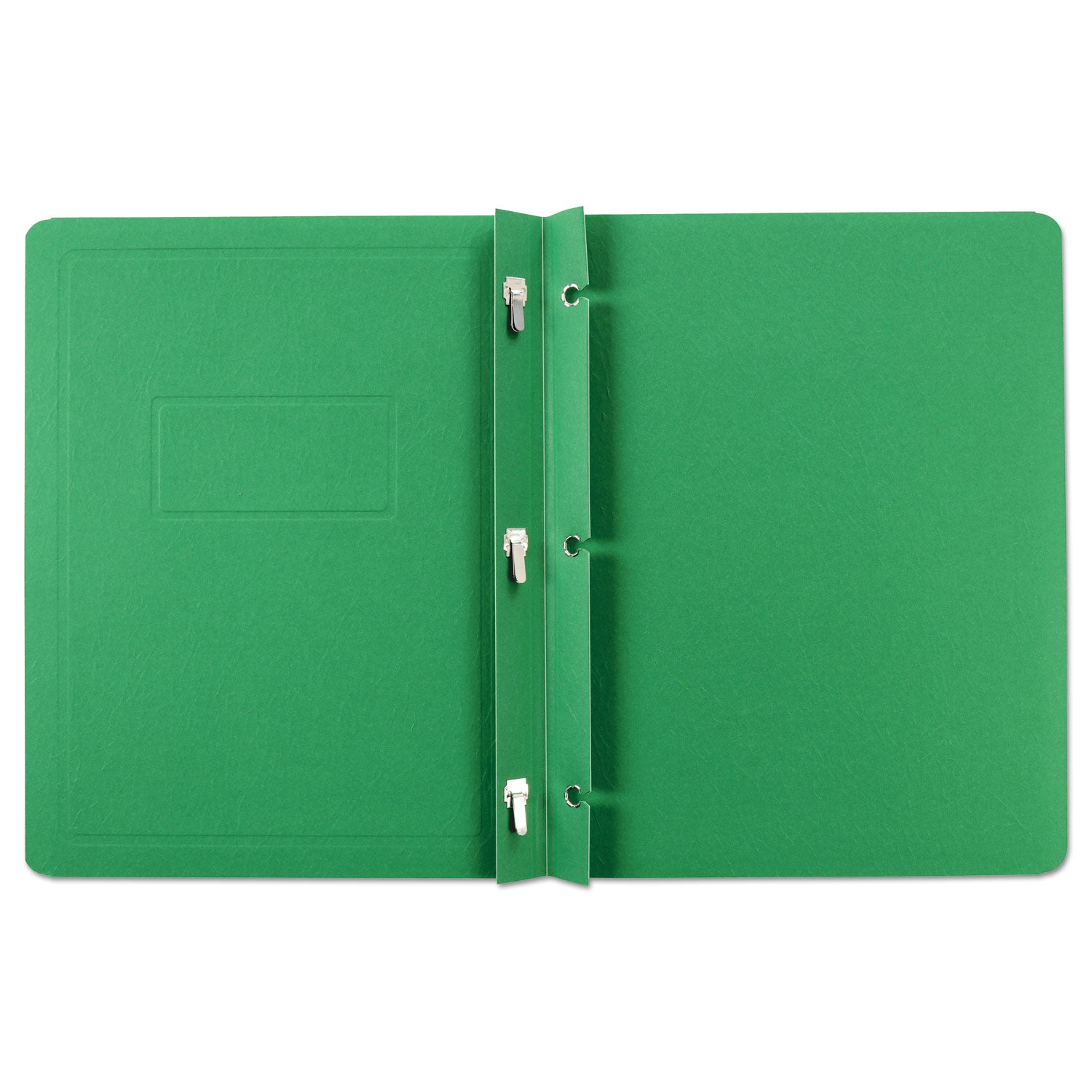 Title Panel and Border Front Report Cover, Three-Prong Fastener, 0.5" Capacity, 8.5 x 11, Light Green/Light Green, 25/Box -