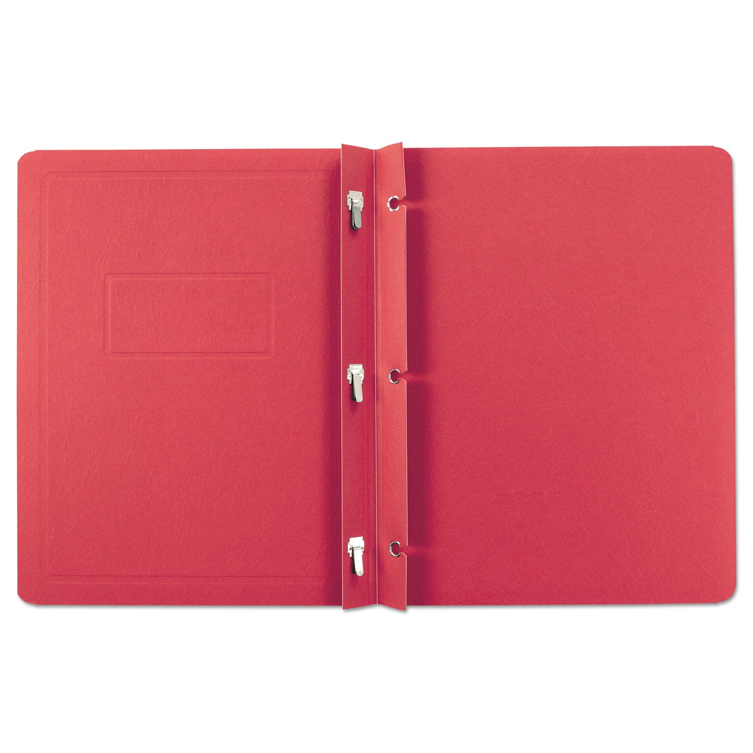 Report Cover, Three-Prong Fastener, 0.5" Capacity, 8.5 x 11, Red/Red, 25/Box -