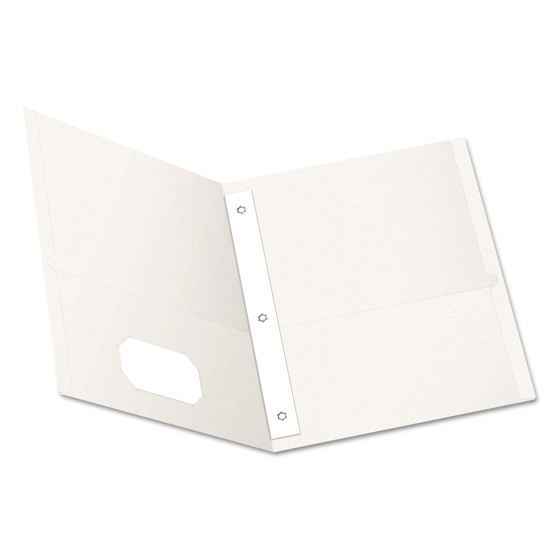Twin-Pocket Folders with 3 Fasteners, 0.5" Capacity, 11 x 8.5, White, 25/Box -