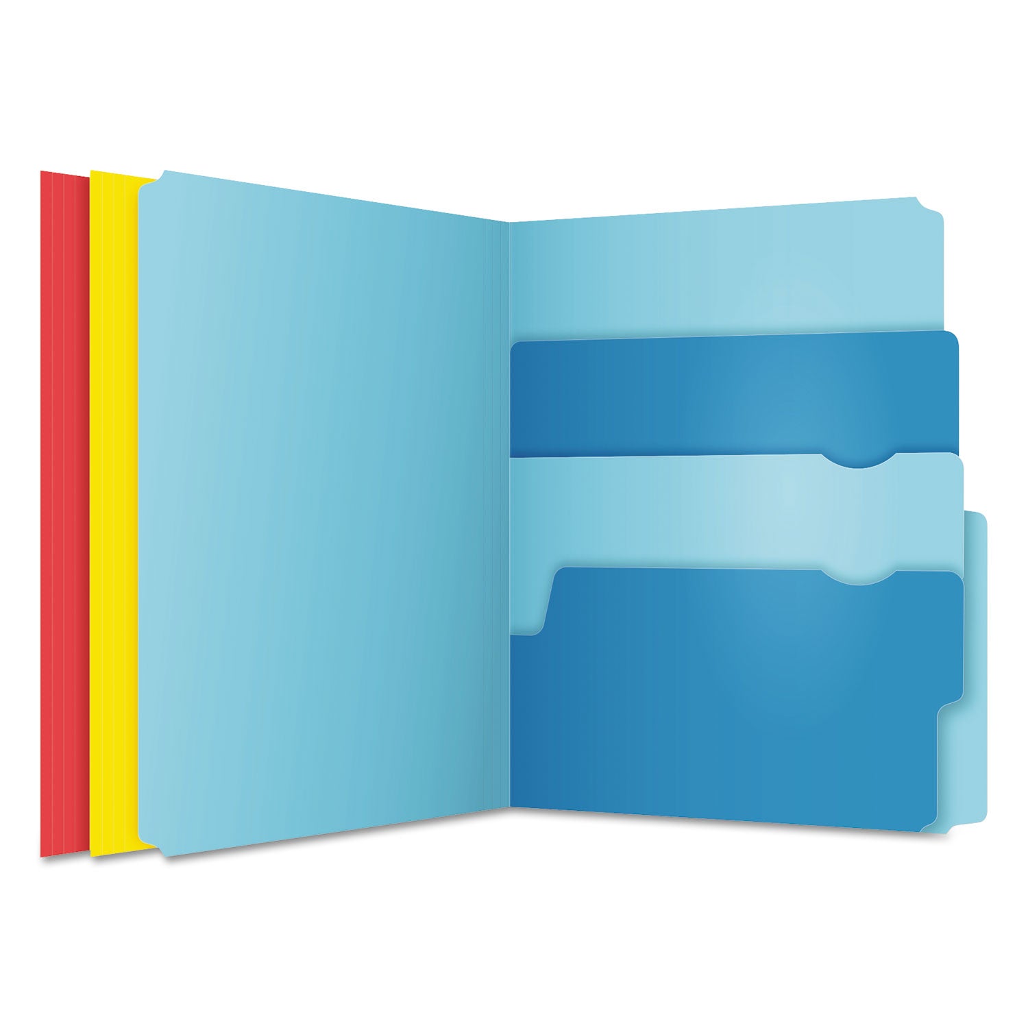 Divide It Up File Folder, 1/2-Cut Tabs: Assorted, Letter Size, 0.75" Expansion, Assorted Colors, 24/Pack -