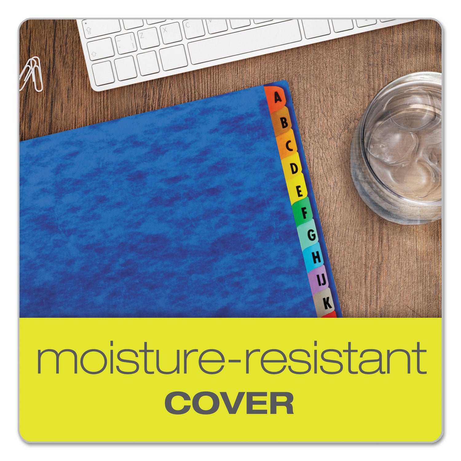 Expanding Desk File, 23 Dividers, Alpha Index, Letter Size, Blue Cover -