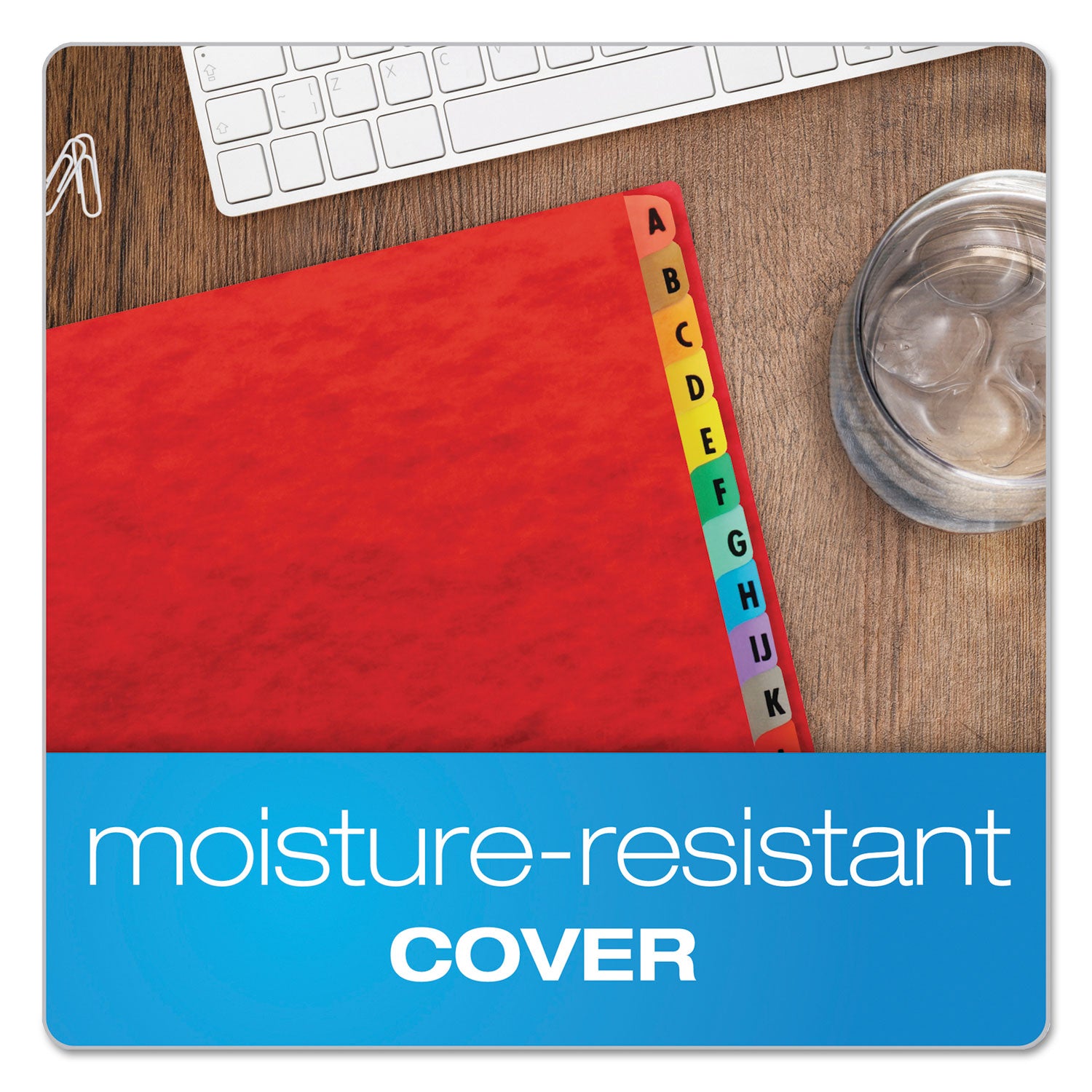 Expanding Desk File, 23 Dividers, Alpha Index, Letter Size, Red Cover -