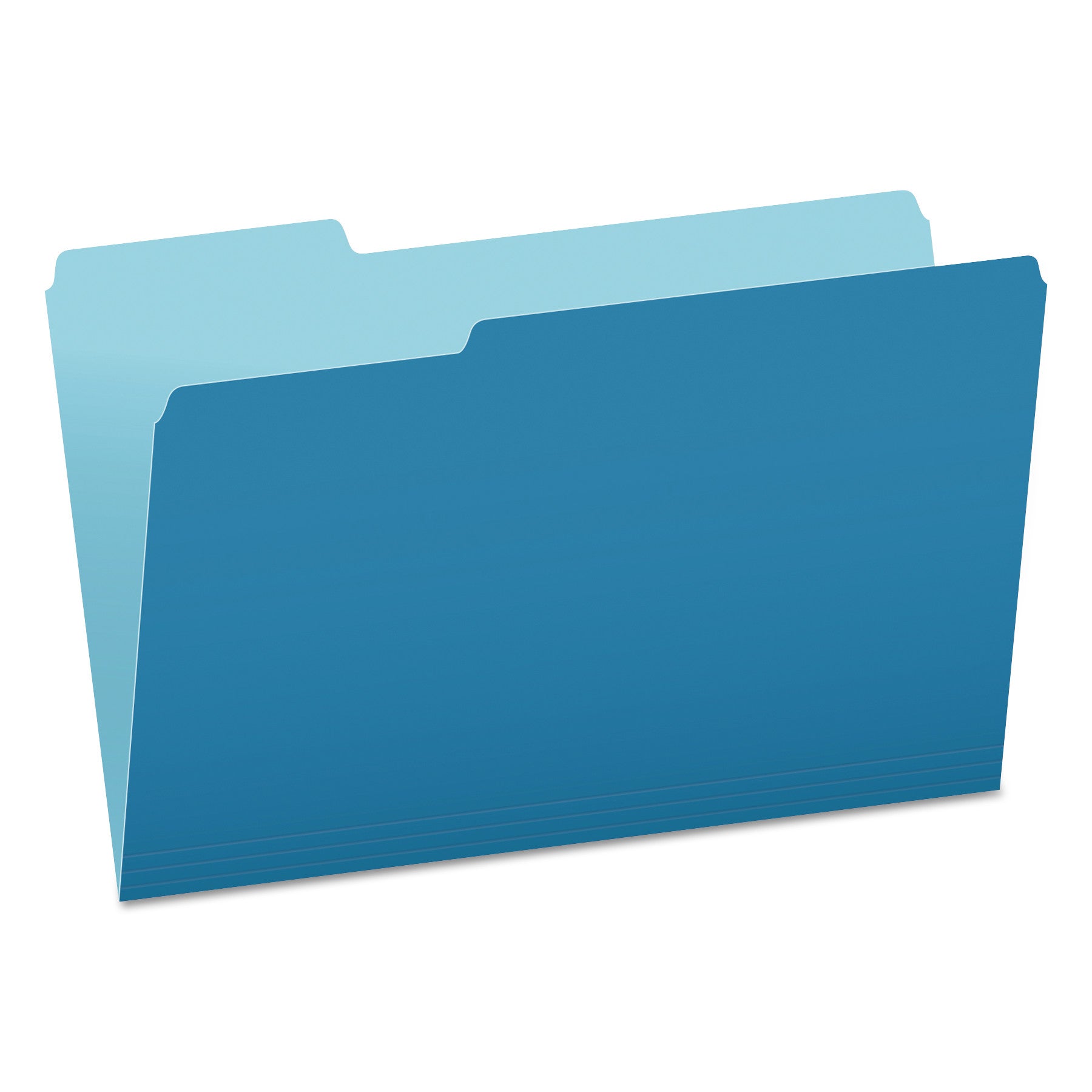 Colored File Folders, 1/3-Cut Tabs: Assorted, Legal Size, Blue/Light Blue, 100/Box -