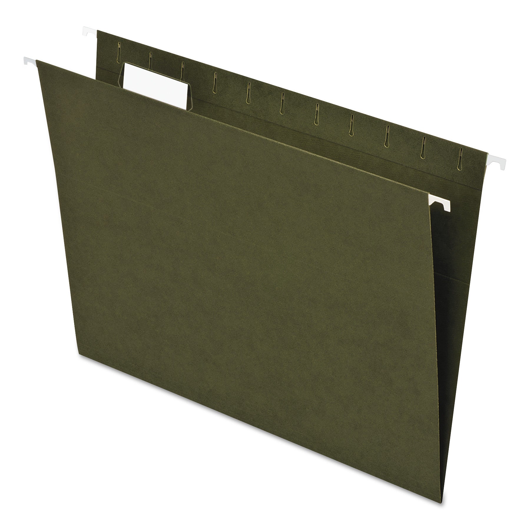 Earthwise by Pendaflex 100% Recycled Colored Hanging File Folders, Letter Size, 1/5-Cut Tabs, Green, 25/Box -