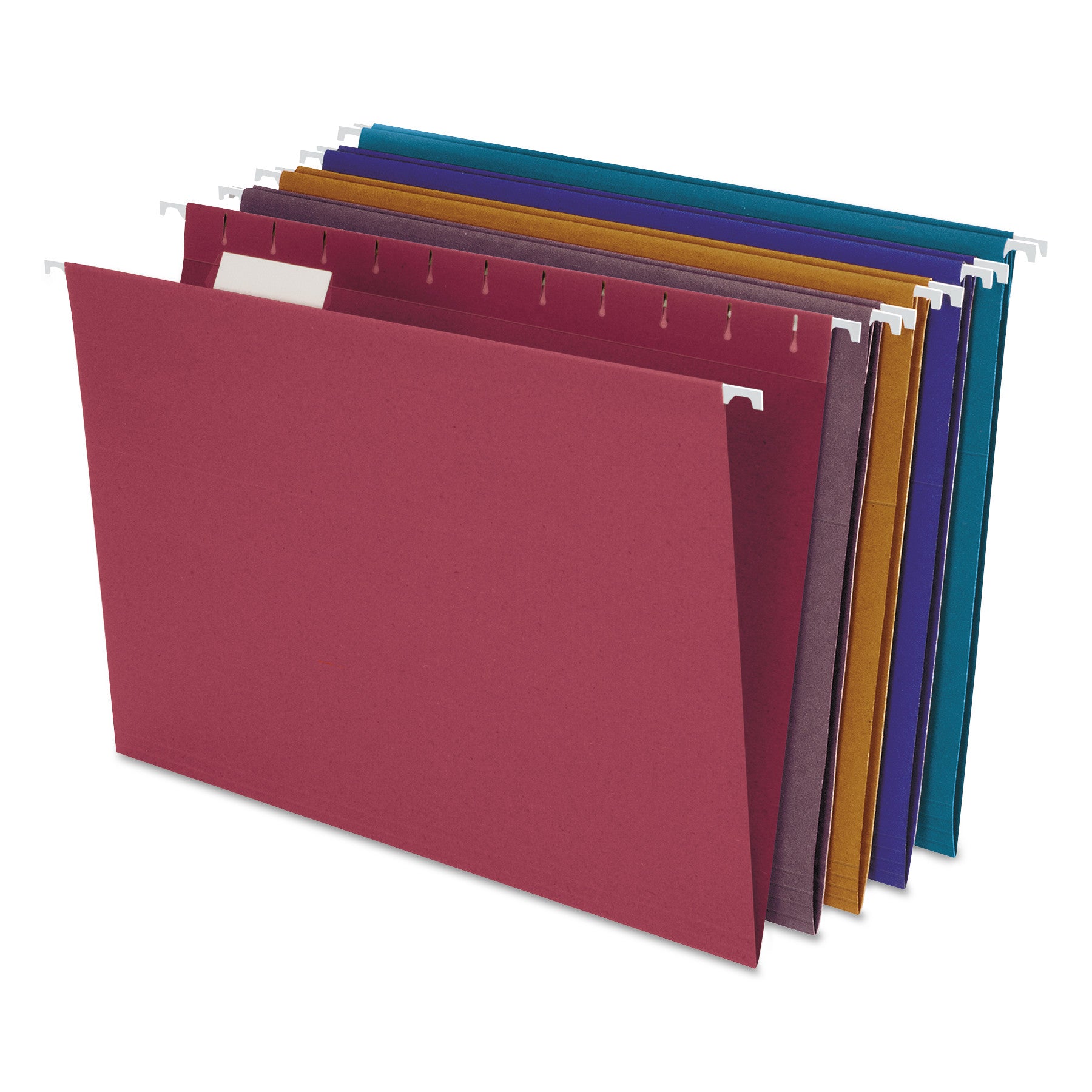 Earthwise by Pendaflex EZ Slide 100% Recycled Colored Hanging File Folders, Letter Size, 1/5-Cut Tabs, Assorted Colors, 20/BX -