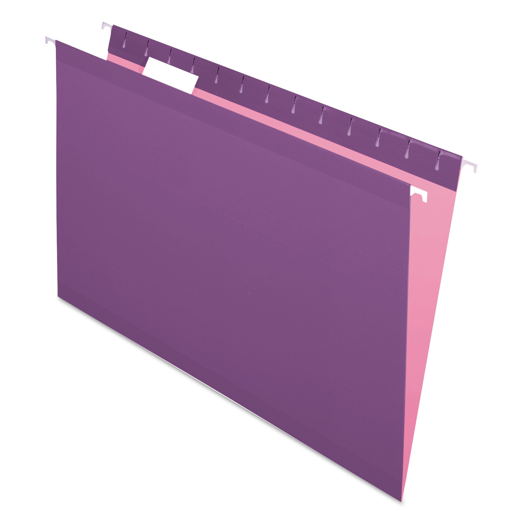 Colored Reinforced Hanging Folders, Legal Size, 1/5-Cut Tabs, Violet, 25/Box -