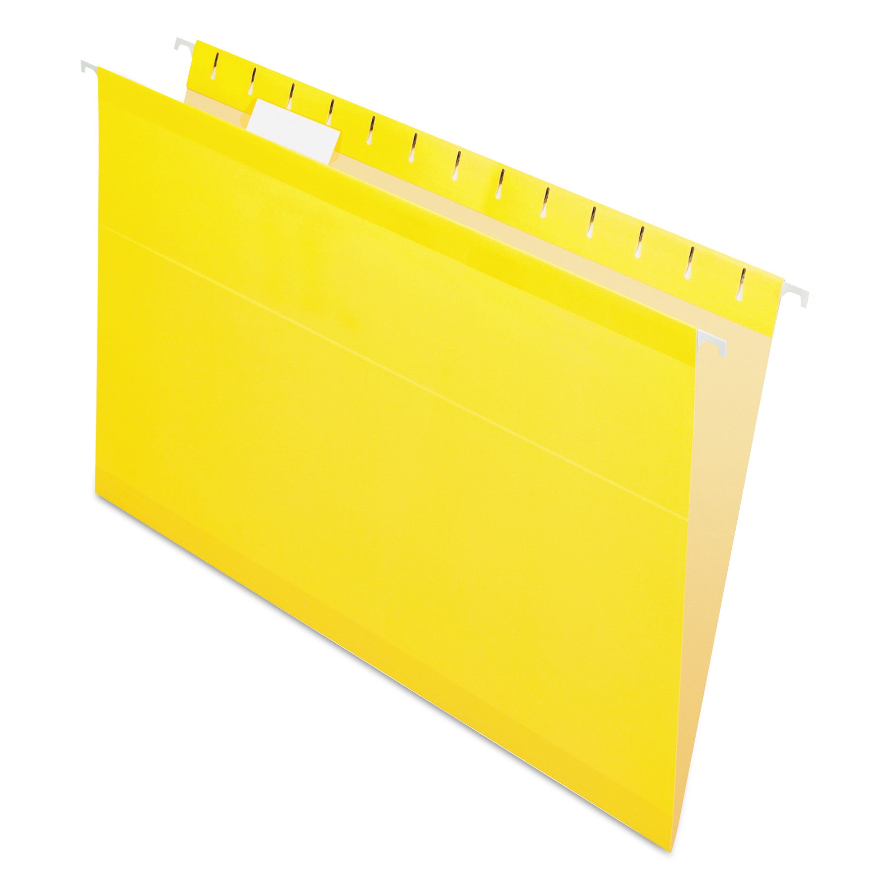 Colored Reinforced Hanging Folders, Legal Size, 1/5-Cut Tabs, Yellow, 25/Box -