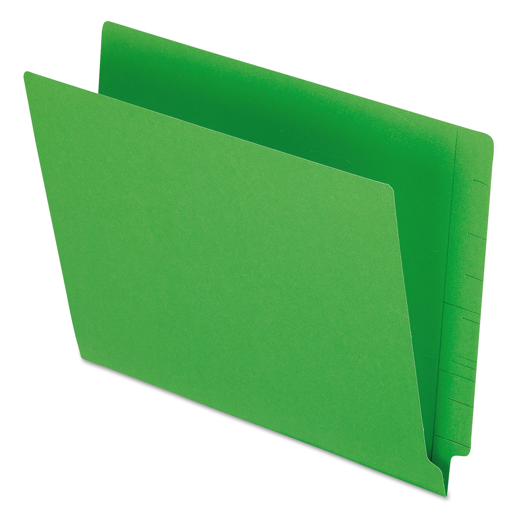 Colored End Tab Folders with Reinforced Double-Ply Straight Cut Tabs, Letter Size, 0.75" Expansion, Green, 100/Box -