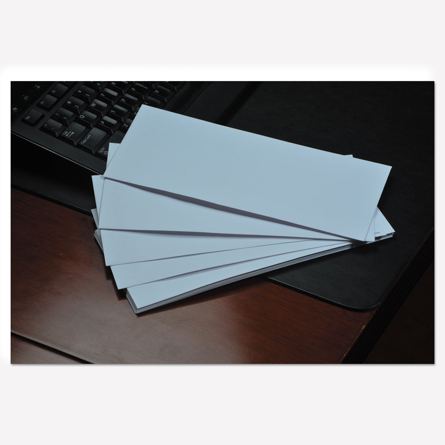 Business Envelope, #10, Commercial Flap, Diagonal Seam, Gummed Closure, 24 lb Bond Weight Paper, 4.13 x 9.5, White, 500/Box -
