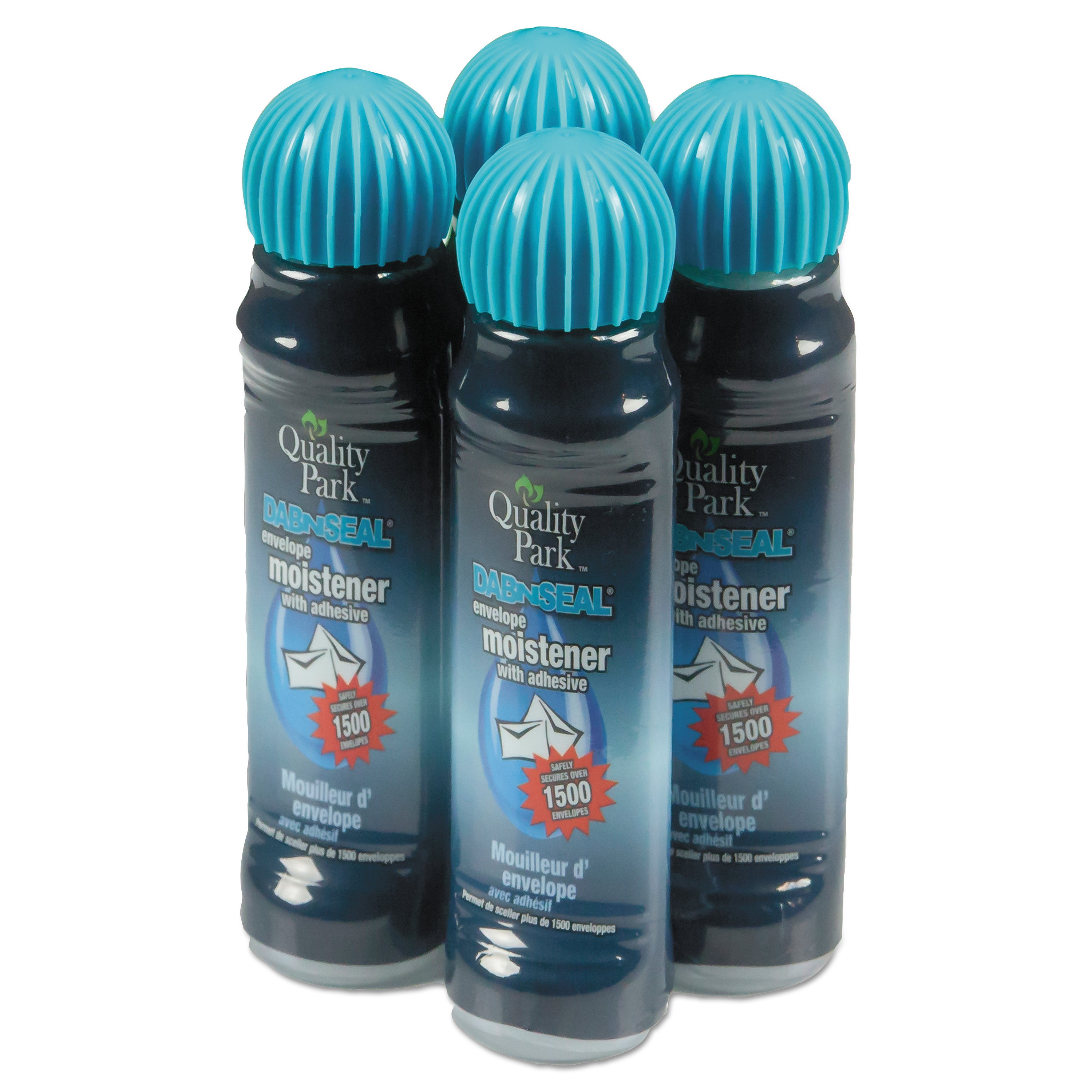 Envelope Moistener with Adhesive, 50 mL, Clear, 4/Pack -
