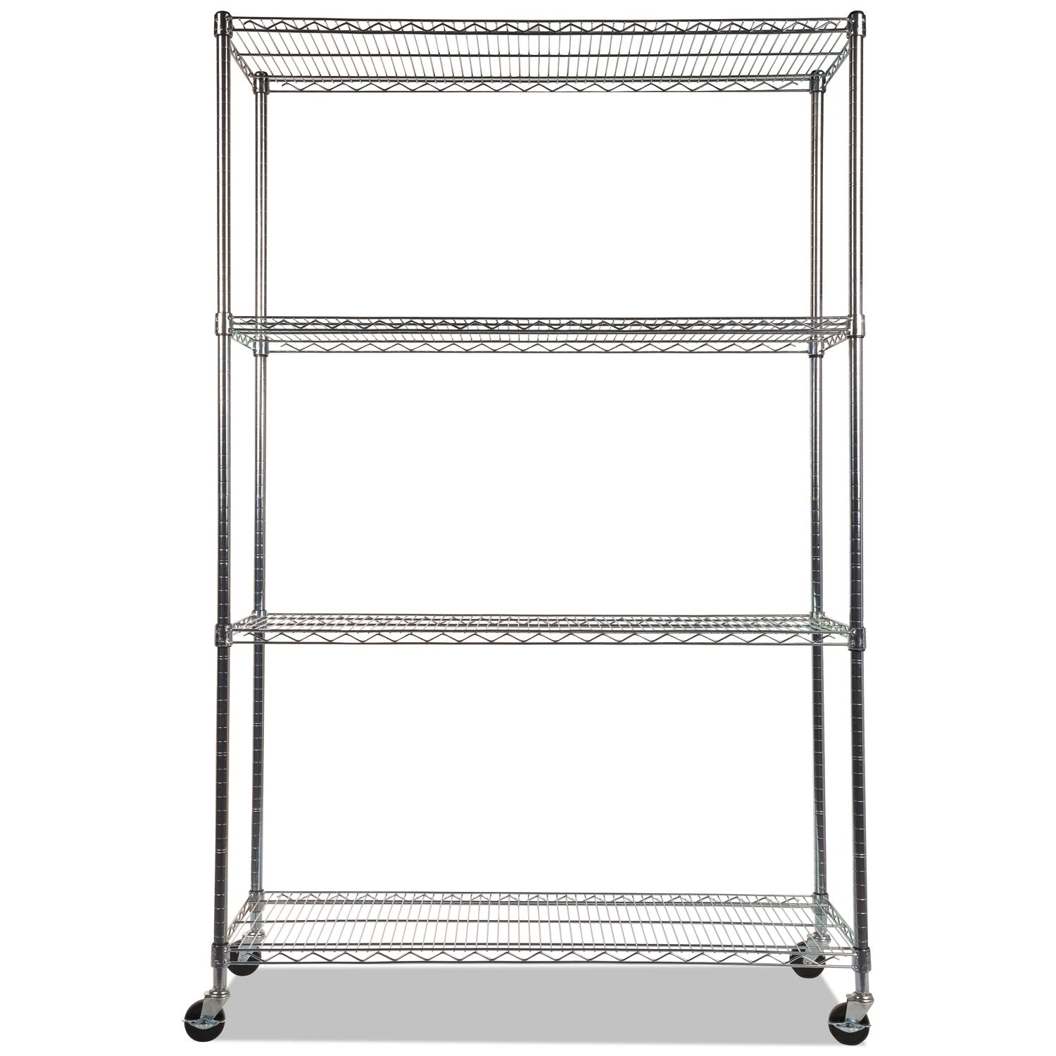 nsf-certified-4-shelf-wire-shelving-kit-with-casters-48w-x-18d-x-72h-silver_alesw604818sr - 2