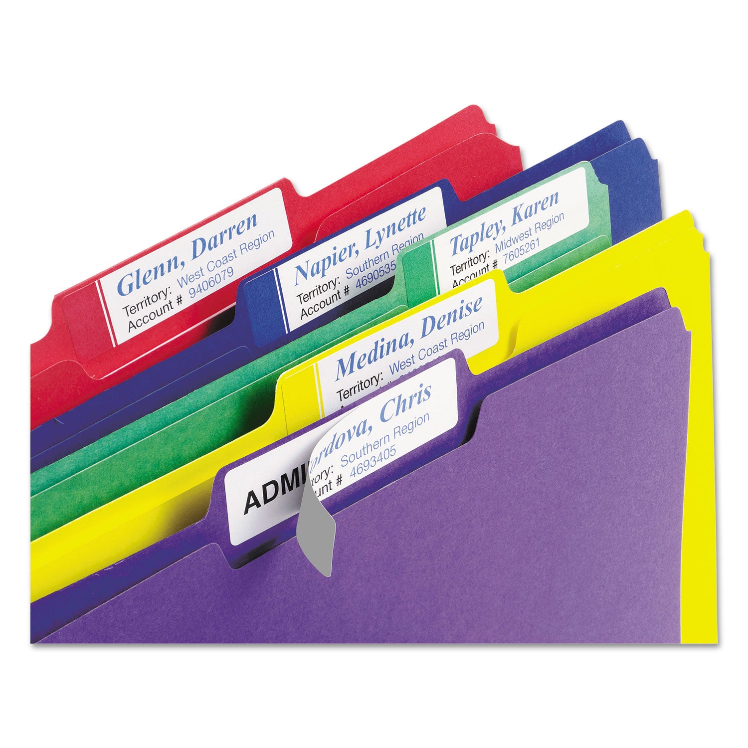 Extra-Large TrueBlock File Folder Labels with Sure Feed Technology, 0.94 x 3.44, White, 18/Sheet, 25 Sheets/Pack -
