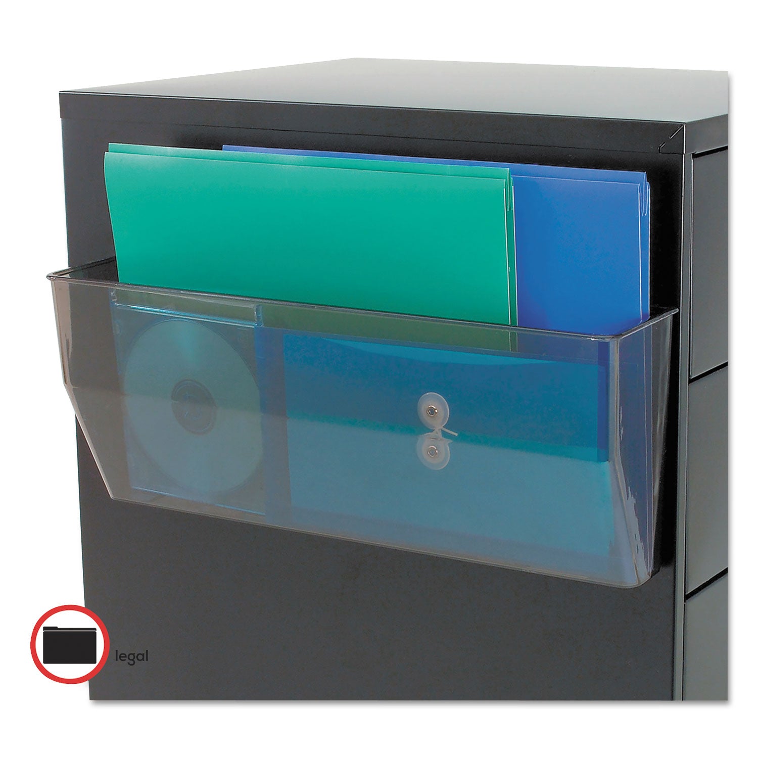 Magnetic DocuPocket Wall File, Legal/Letter Size, 15" x 3" x 6.38", Smoke -