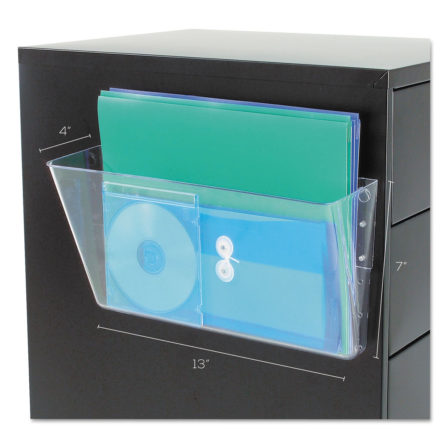 Magnetic DocuPocket Wall File, Letter Size, 13" x 4" x 7", Clear -