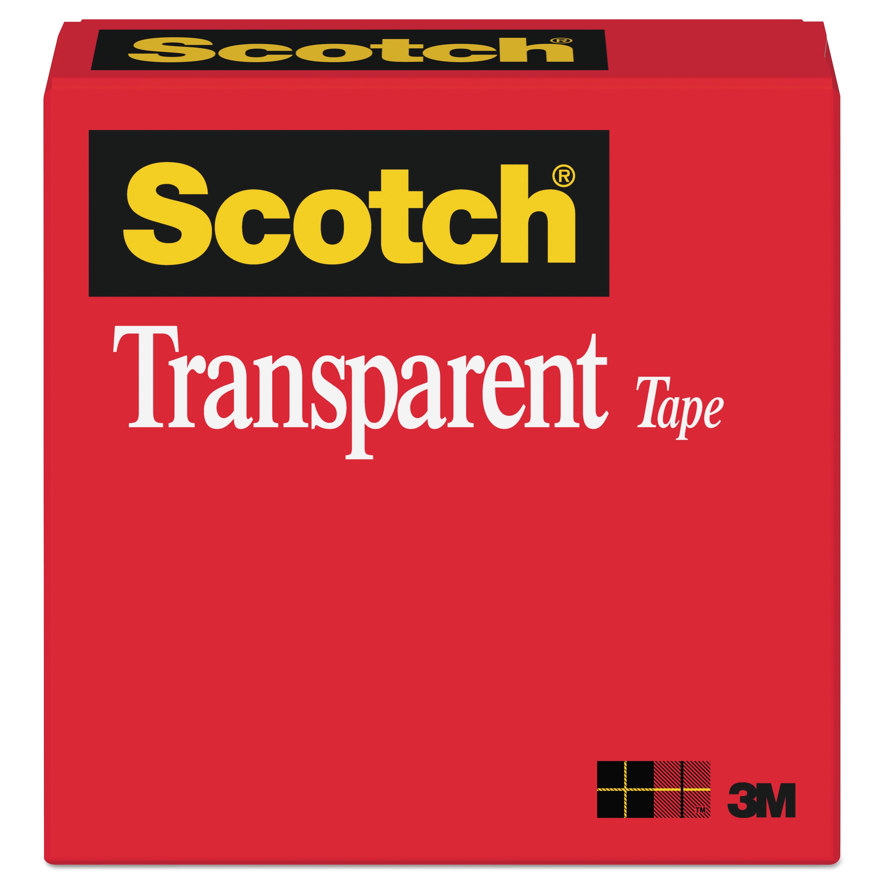 Transparent Tape, 1" Core, 0.5" x 36 yds, Transparent -