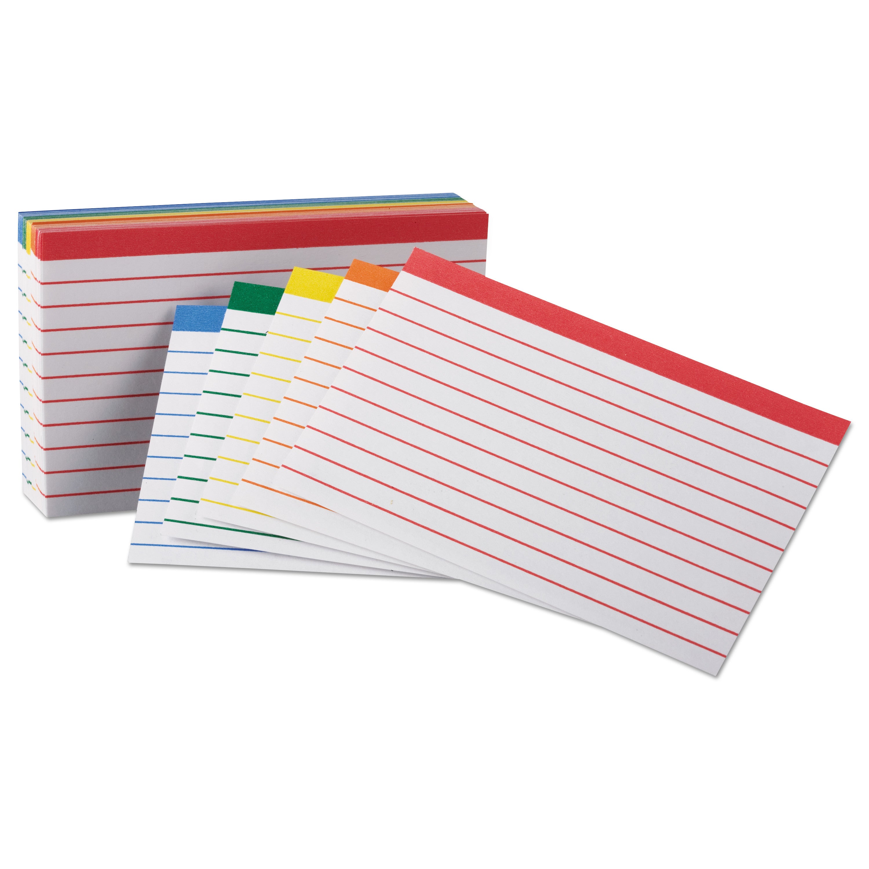 Color Coded Ruled Index Cards, 3 x 5, Assorted Colors, 100/Pack -