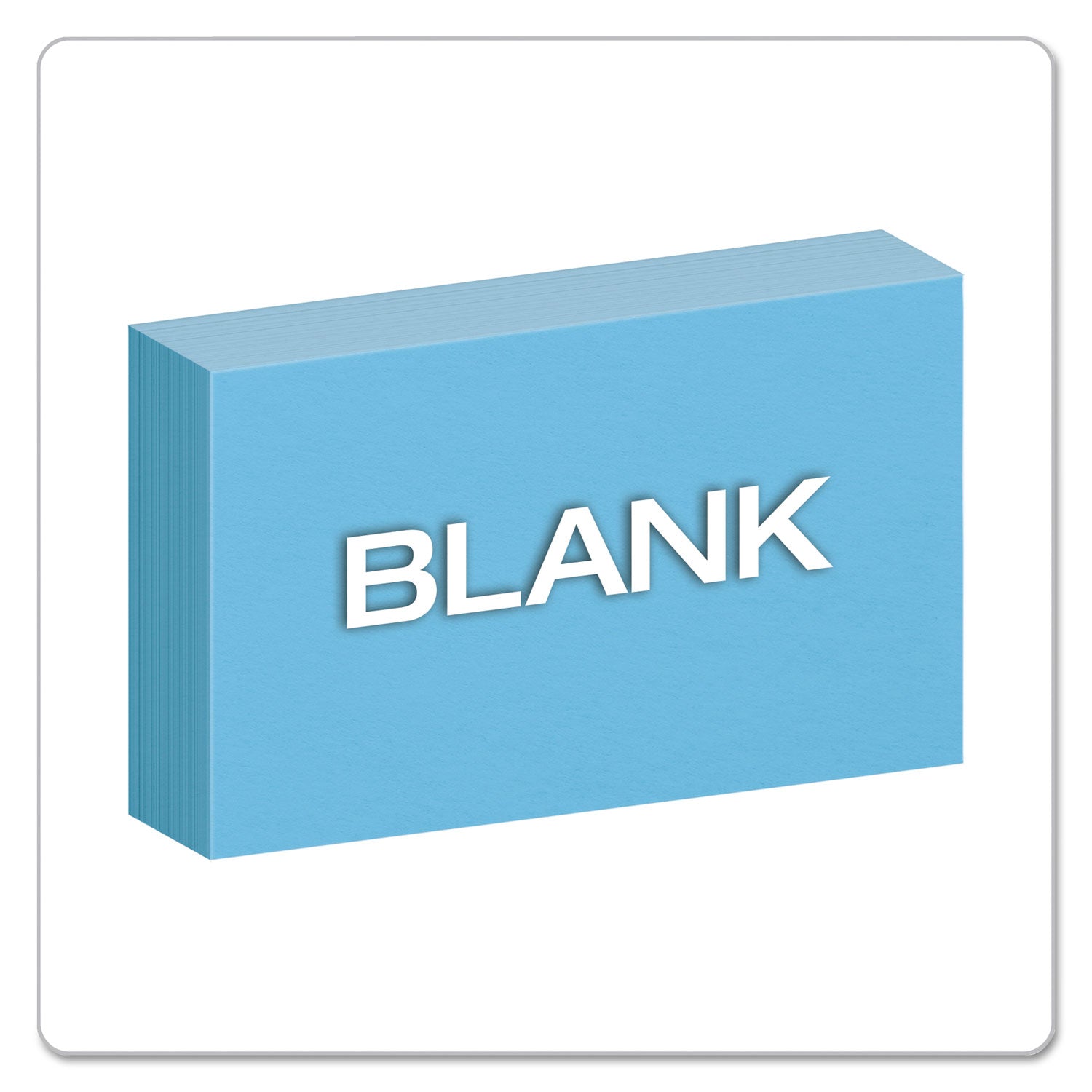 Unruled Index Cards, 3 x 5, Blue, 100/Pack -