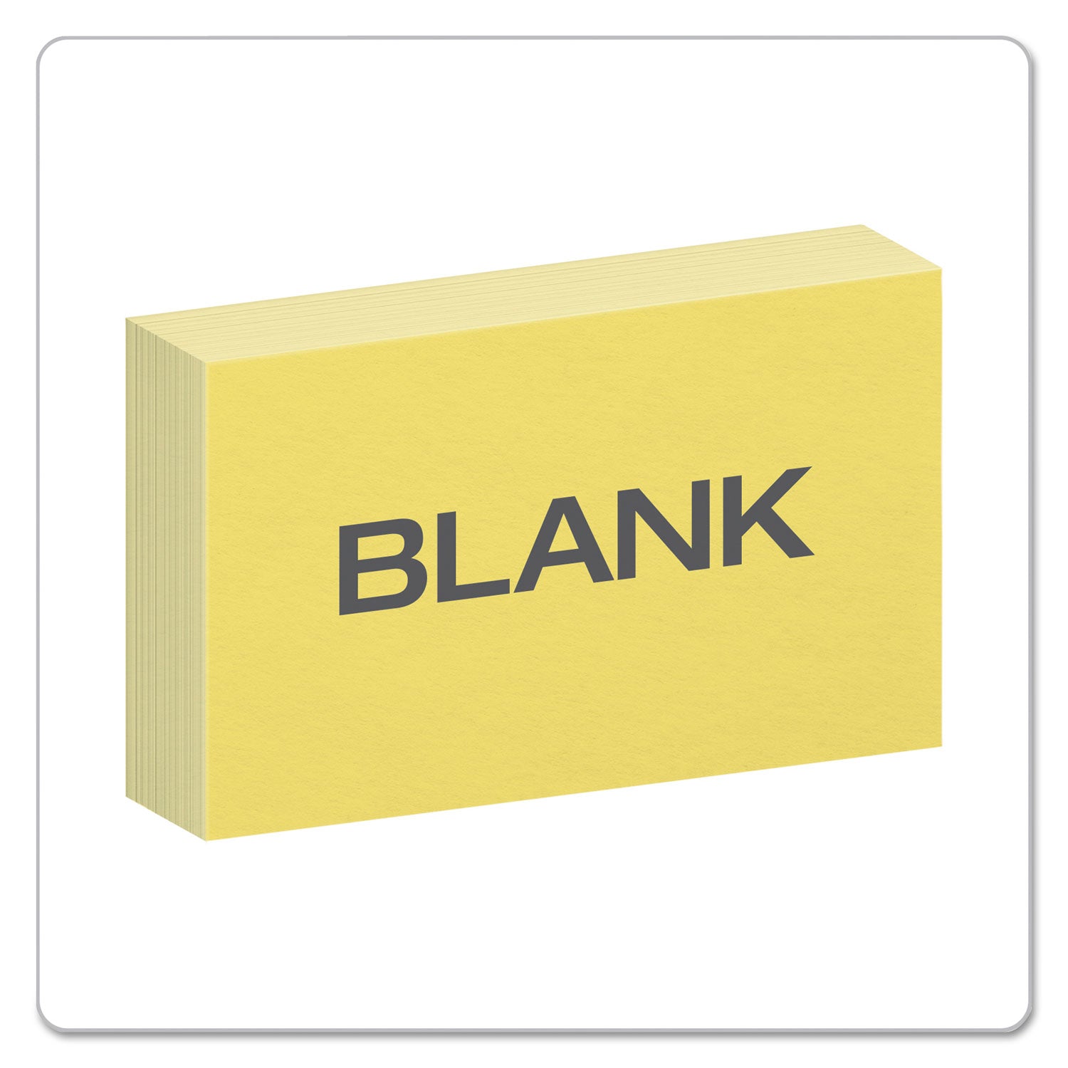Unruled Index Cards, 3 x 5, Canary, 100/Pack -