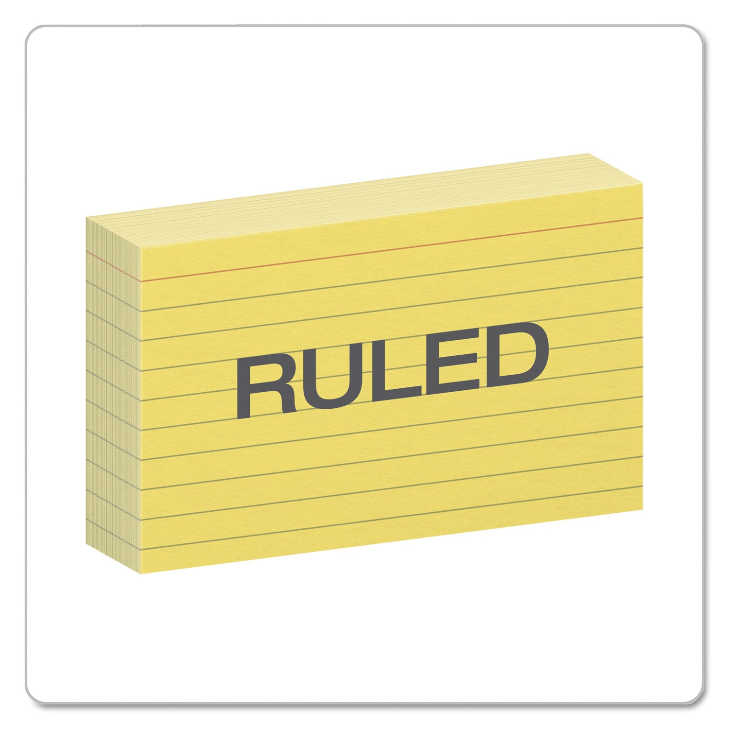 Ruled Index Cards, 3 x 5, Canary, 100/Pack -