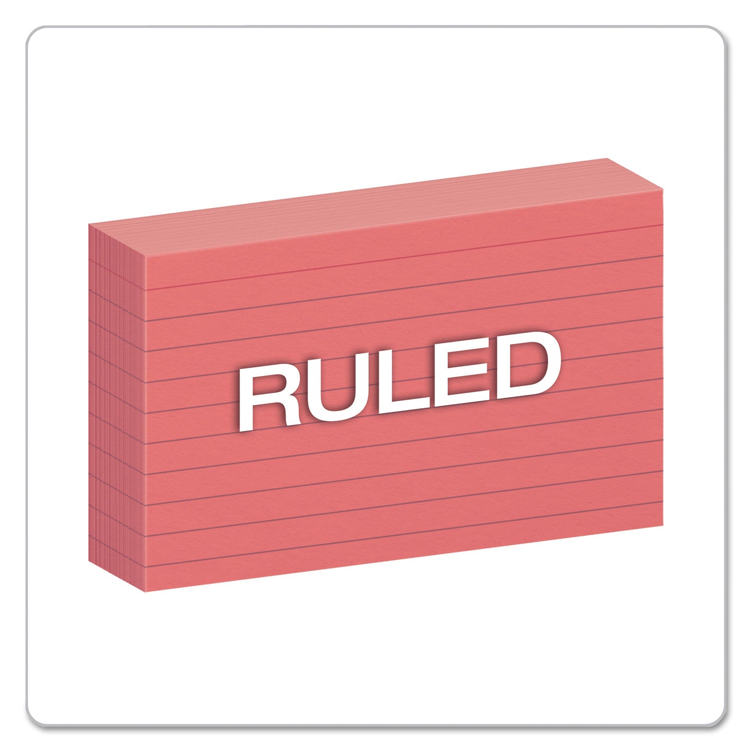 Ruled Index Cards, 3 x 5, Cherry, 100/Pack -