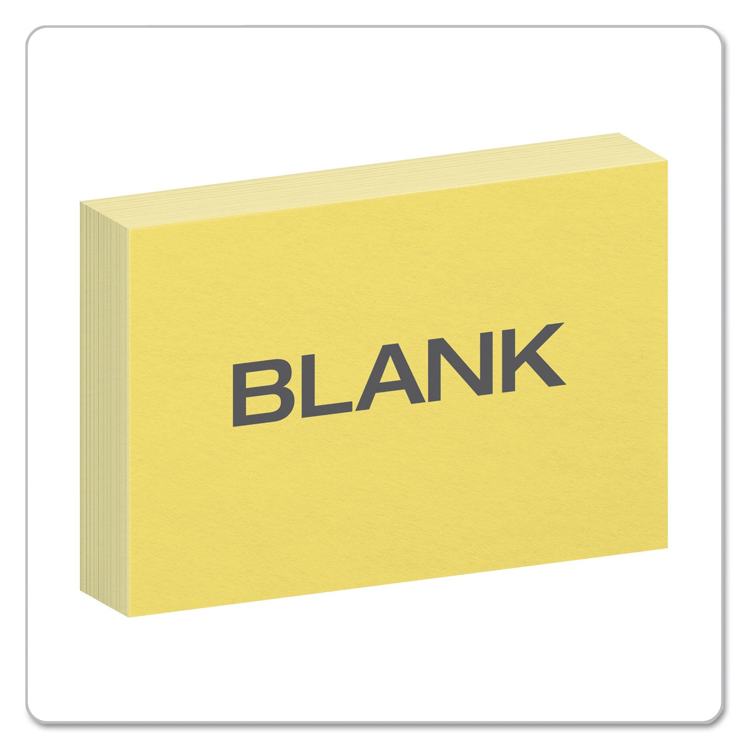 Unruled Index Cards, 4 x 6, Canary, 100/Pack -