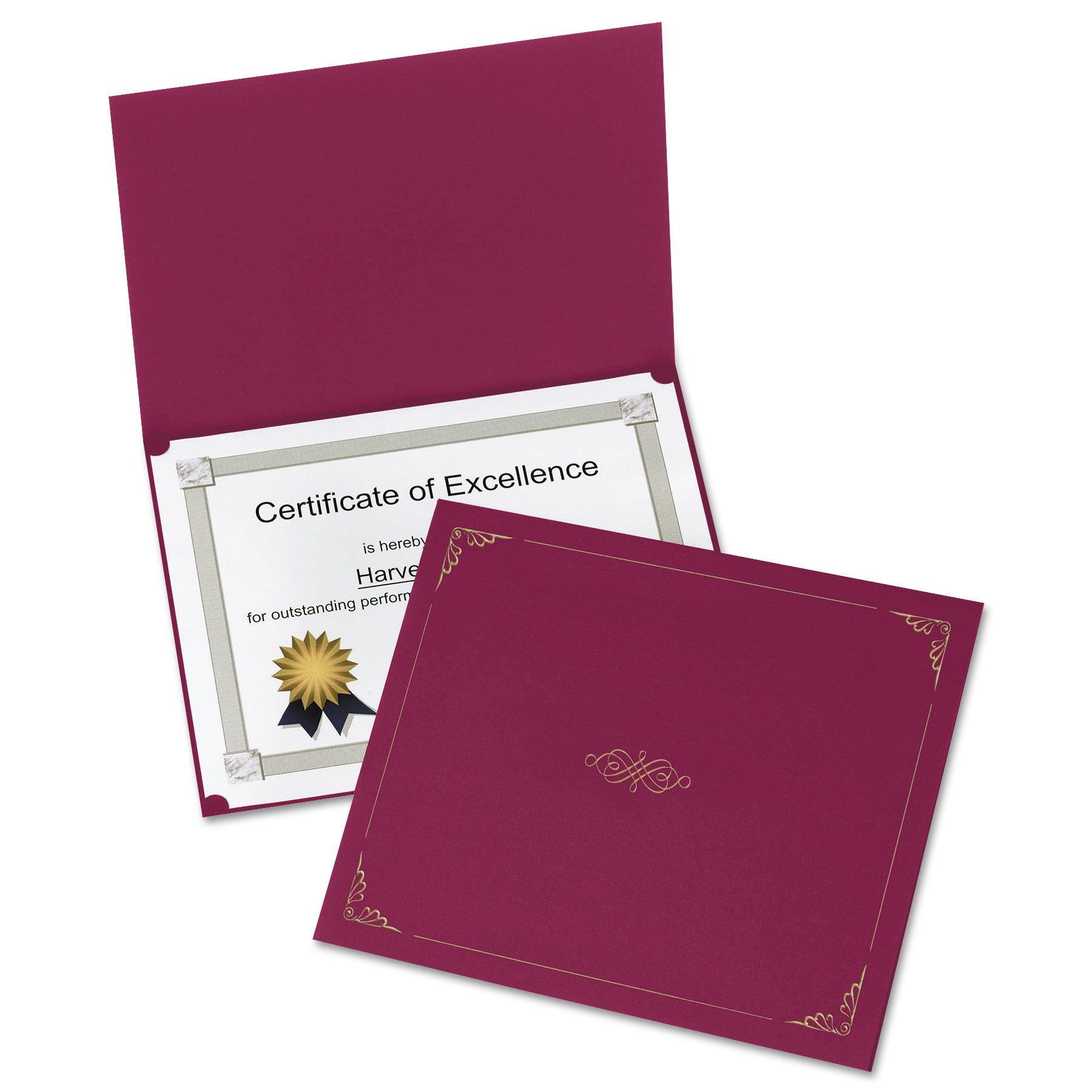 Certificate Holder, 11.25 x 8.75, Burgundy, 5/Pack -